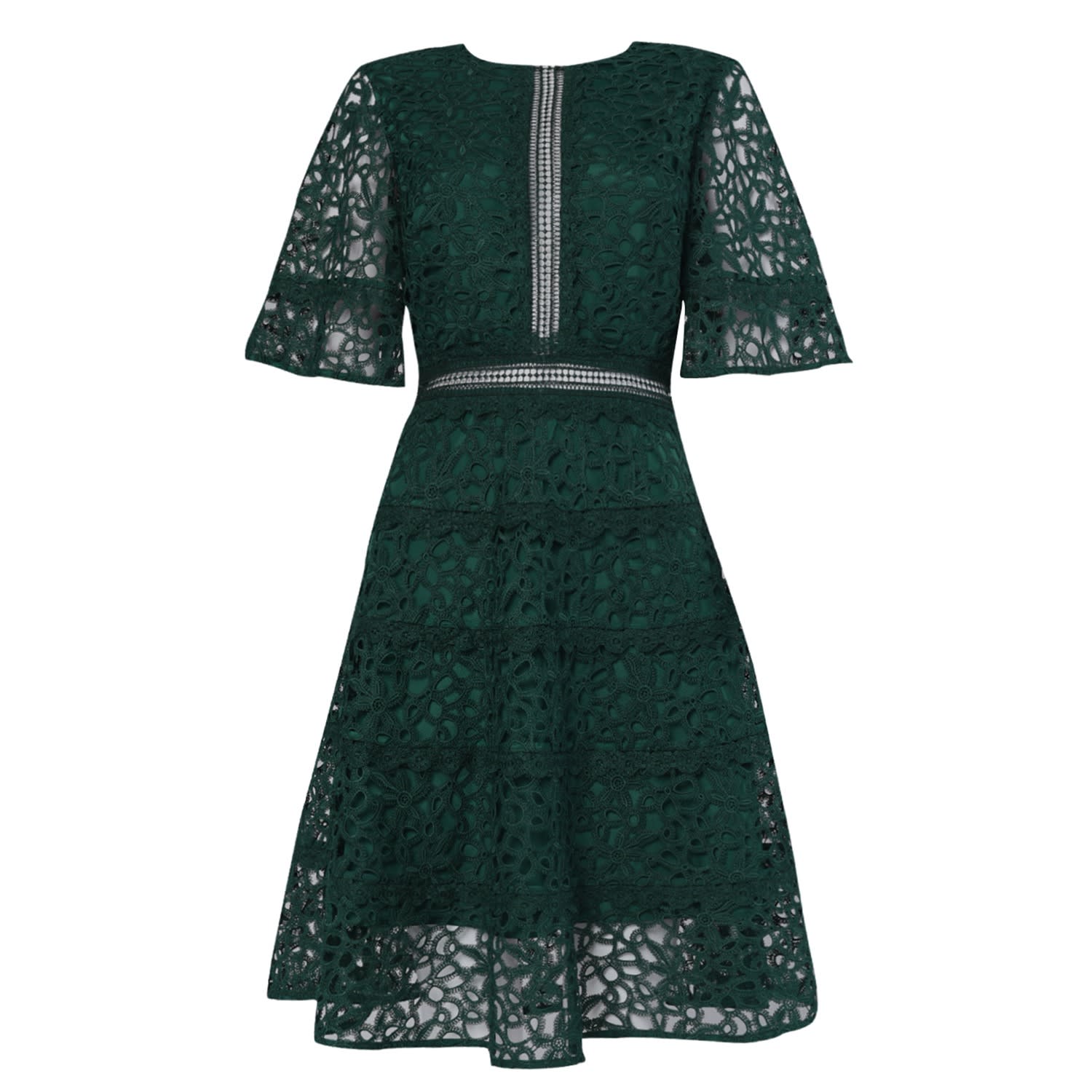 dark green dress with sleeves