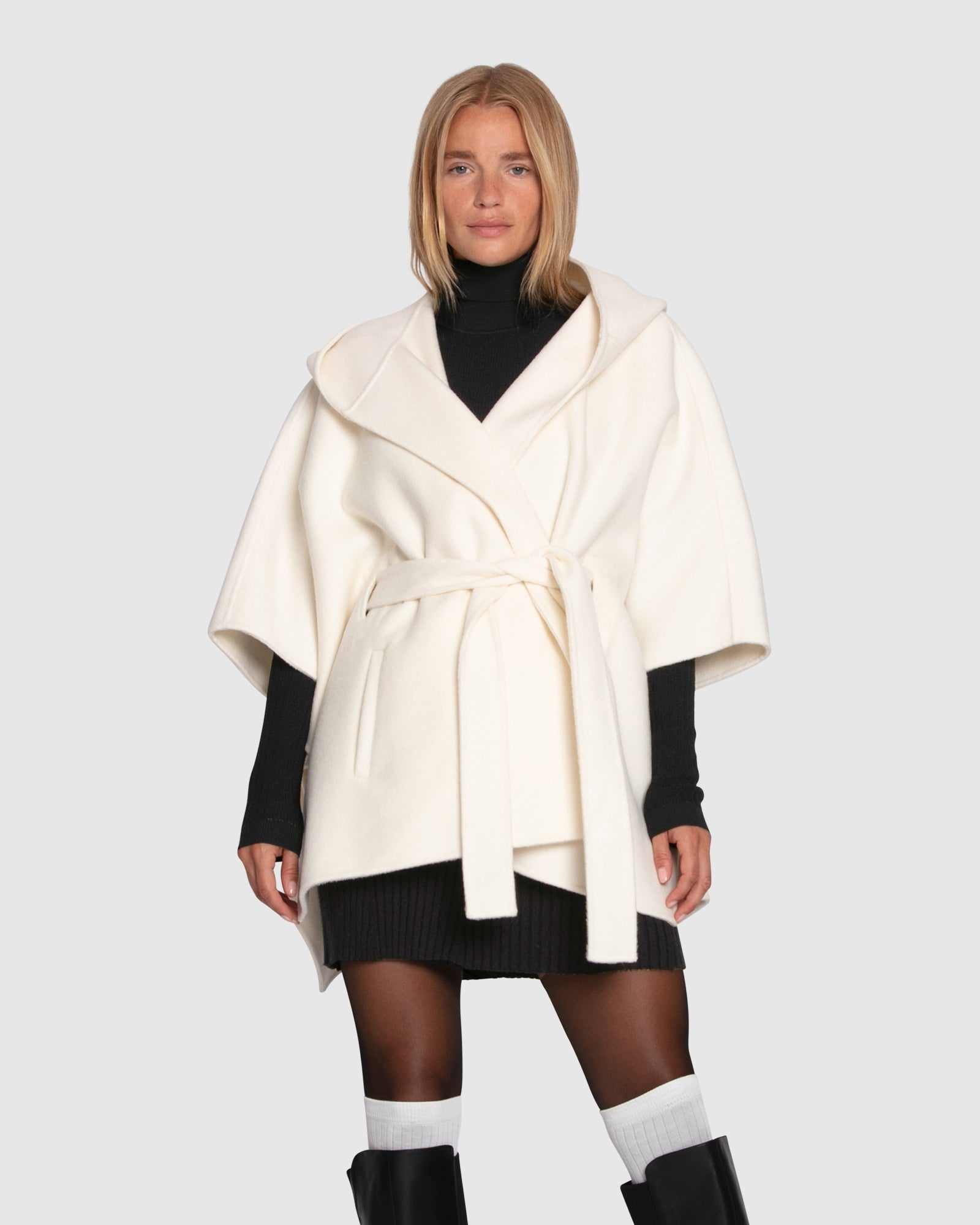 Jackson Landing Wool Blend Cape Coat - Cream | Belle & Bloom