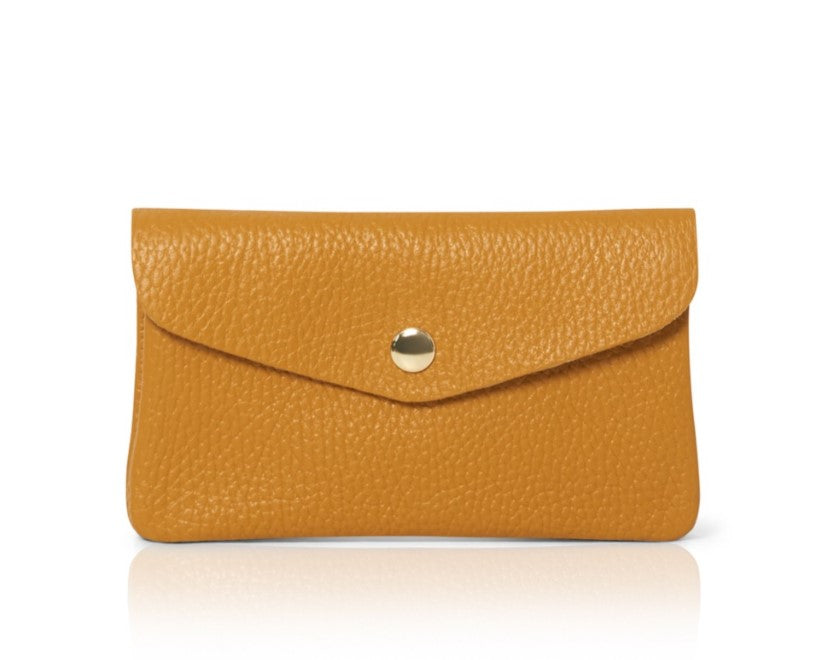 Betsy & Floss Women's Yellow Medium Popper Leather Purse In Mustard In Yellow