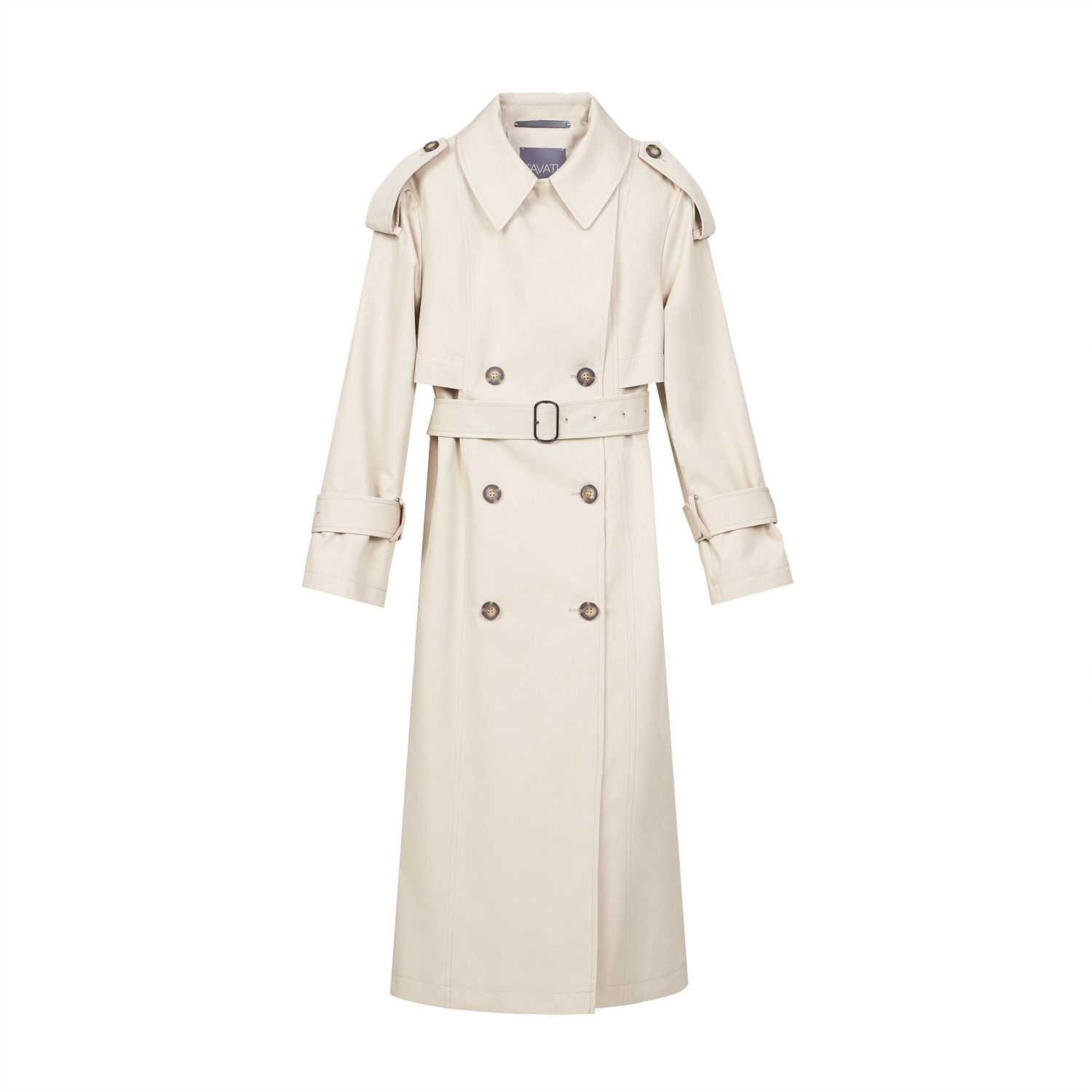 Inavati Women's Neutrals Beige Trenchcoat With Decorative Belts