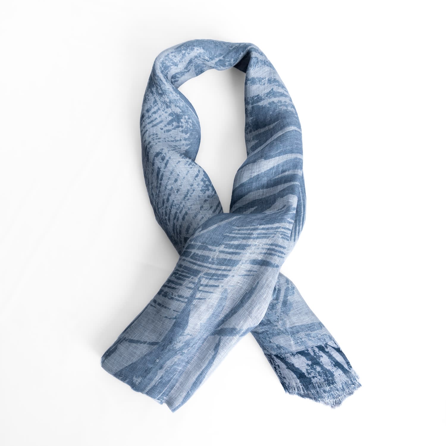 Pashmisy Women's Ocean Breeze Linen Shawl In Indigo Blue In Blue