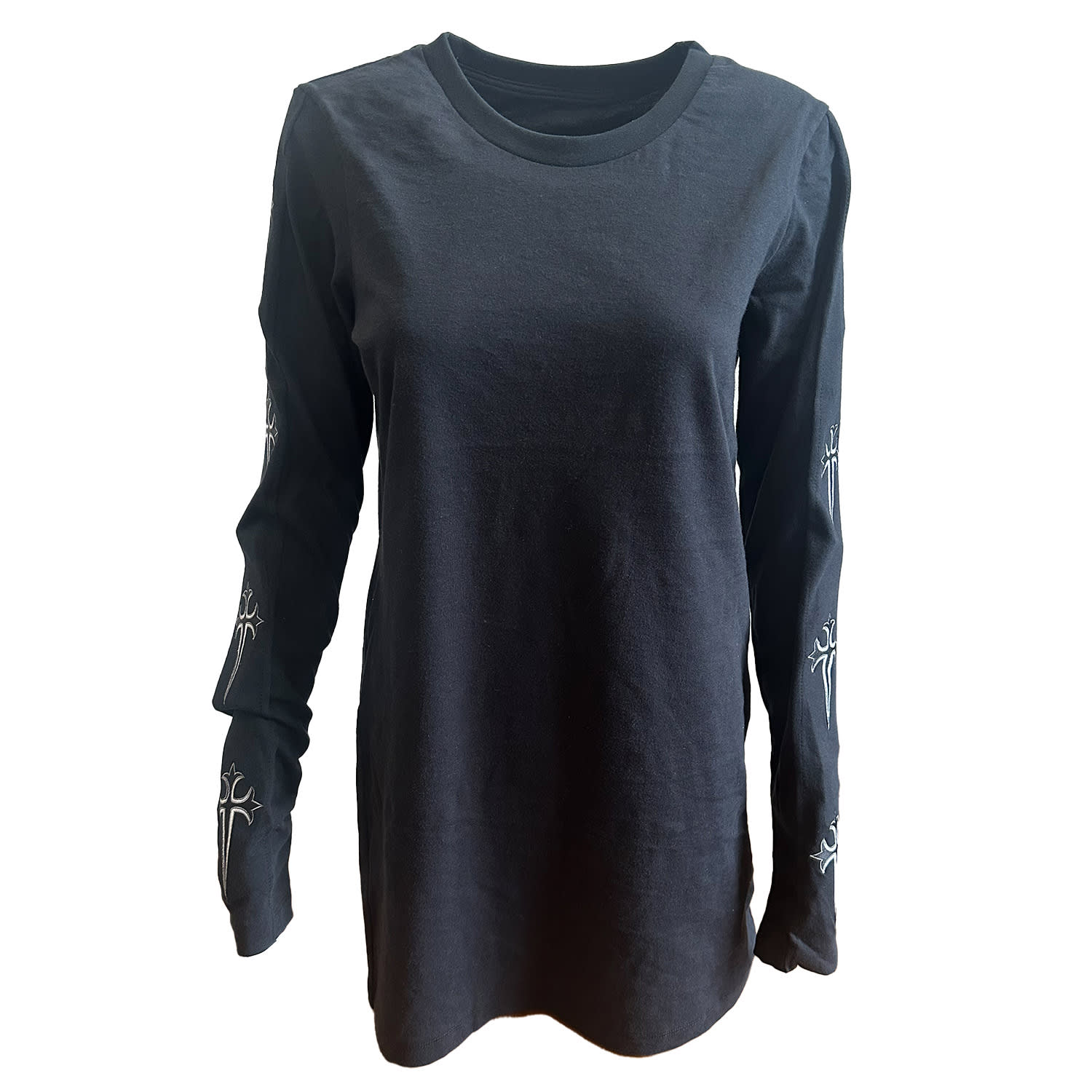 Galleriadele Women's Black Dagger Long Sleeve T-shirt Dress In Black