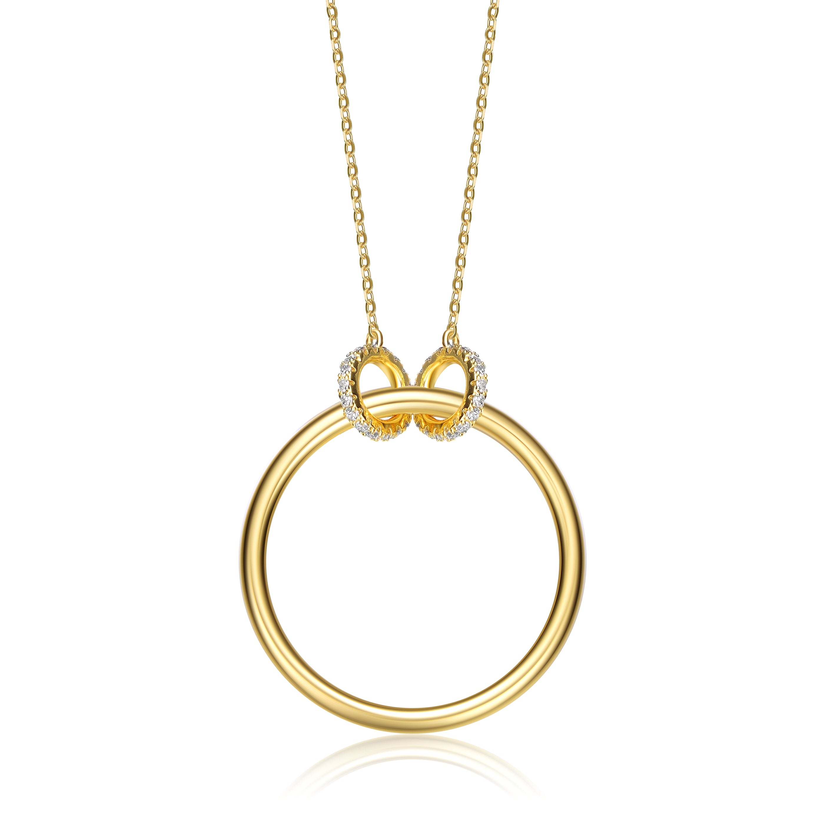 Genevive Jewelry Women's Gold / White Rachel Glauber Gold Plated Pendant Necklace In Multi