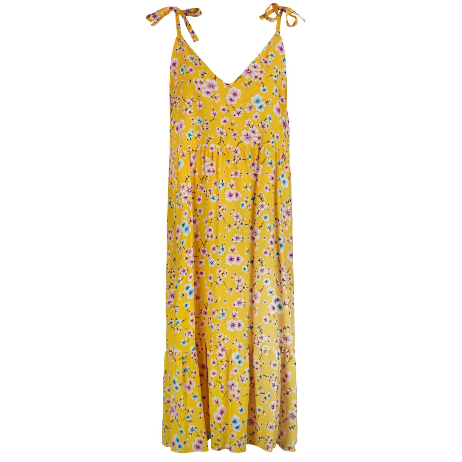 Women’s Yellow / Orange Natalia Relaxed Fit Sundress In Yellow Floral Print Large Antonia York