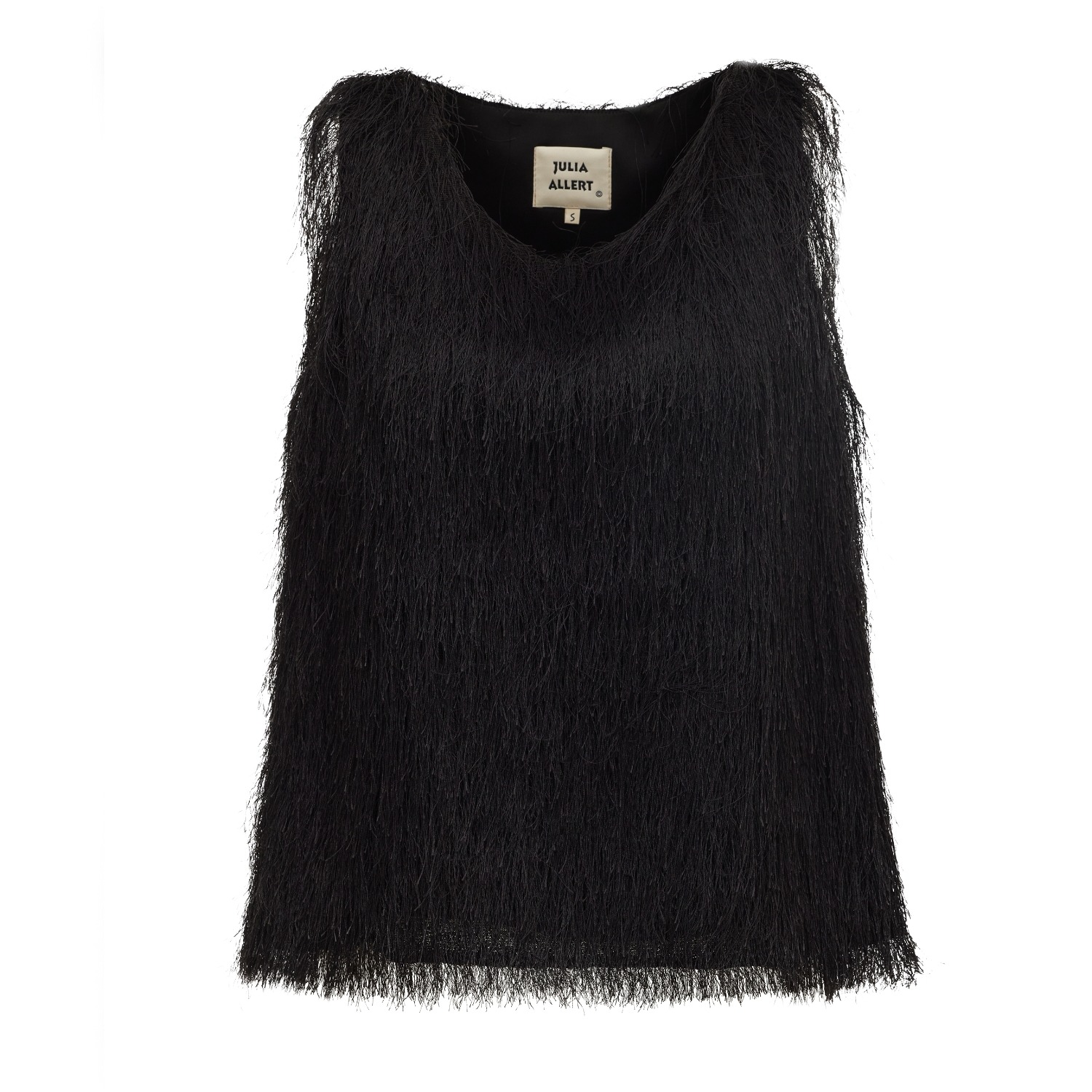 トップス seyto Jacquard fringe sleeveless tops Fringe Sleeveless Top – Black | Julia Allert | Wolf & Badger