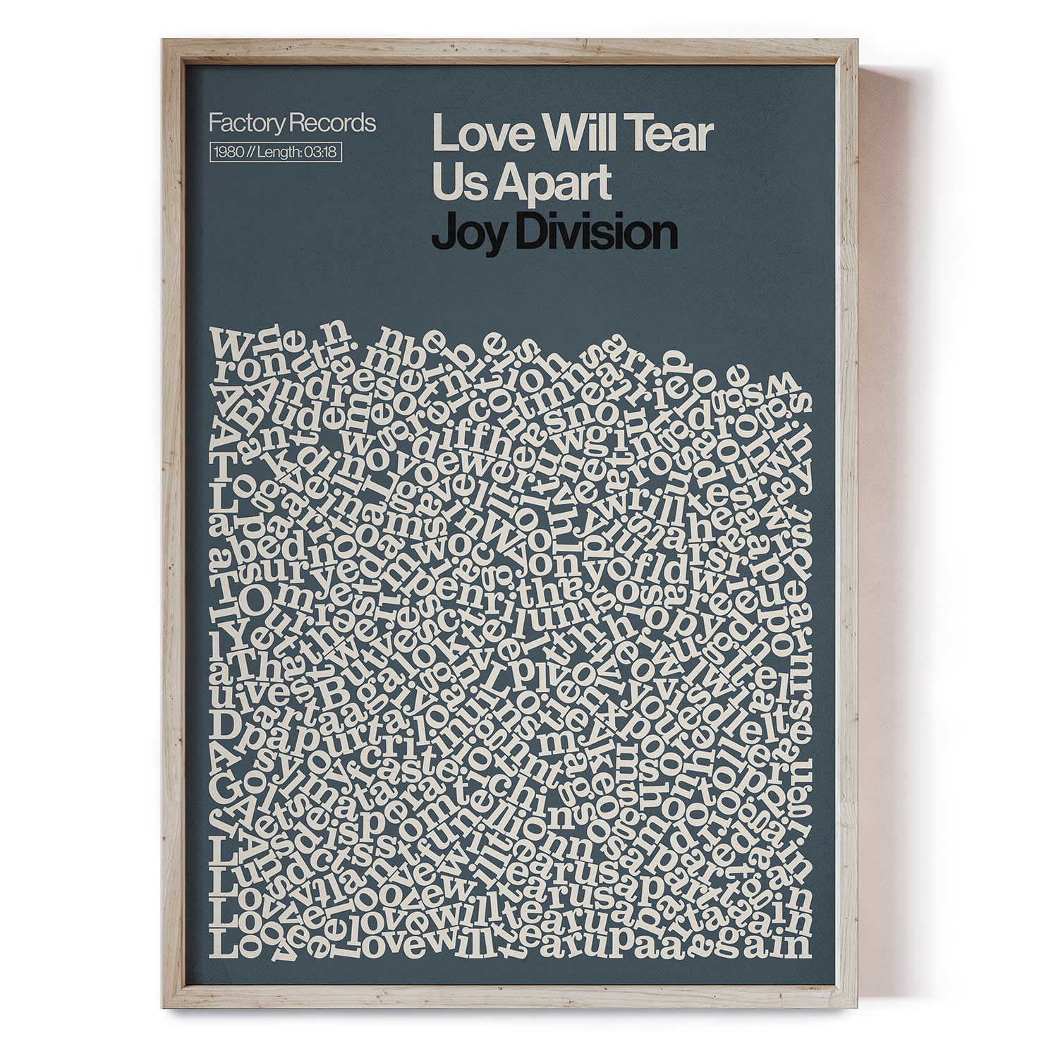 Reign & Hail Love Will Tear Us Apart - Song Lyric Print