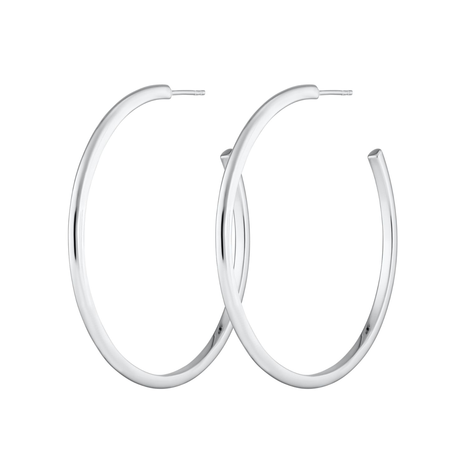 Scream Pretty Women's Silver Large Perfect Hoop Earrings In White