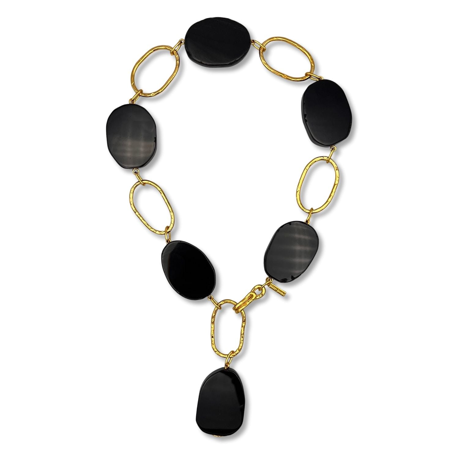 Jaredjamin Women's Gold / Black Gold Shackle Onyx Necklace In Multi
