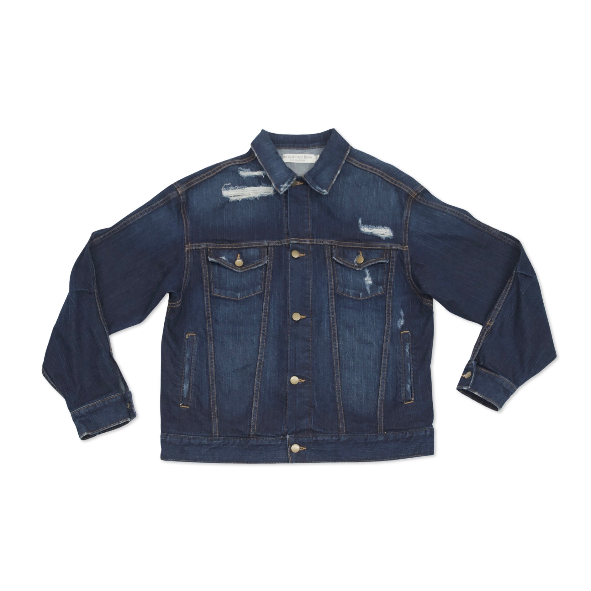 Bradford Row Men's Blue Orion Distreswsed Denim Jacket In Blue