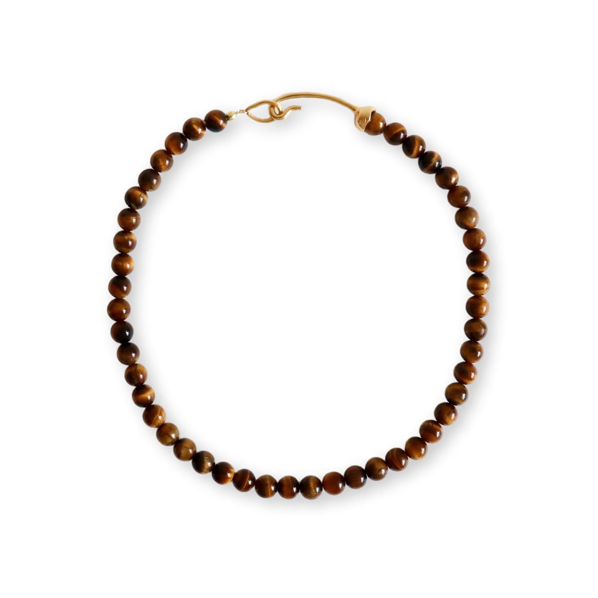 Women's Gold / Brown Eye Of Tiger Necklace | Gem Island
