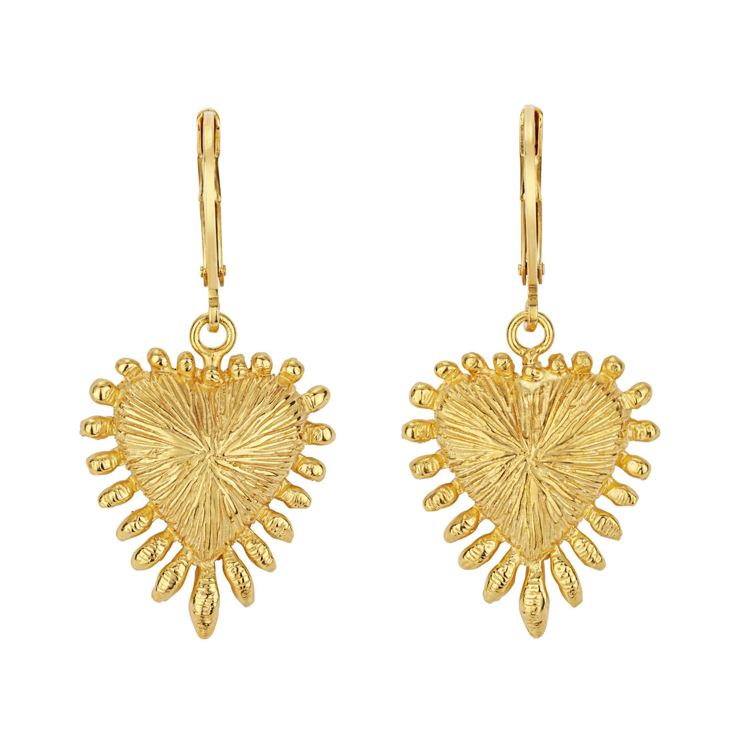 Women’s Heart Rays Earrings Gold Zoe and Morgan