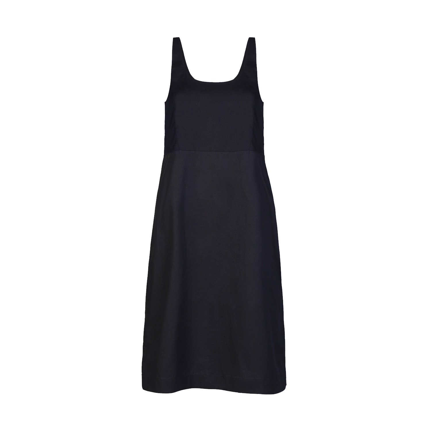 Reistor Women's Fitted Knee Length Black Cotton Dress In Black