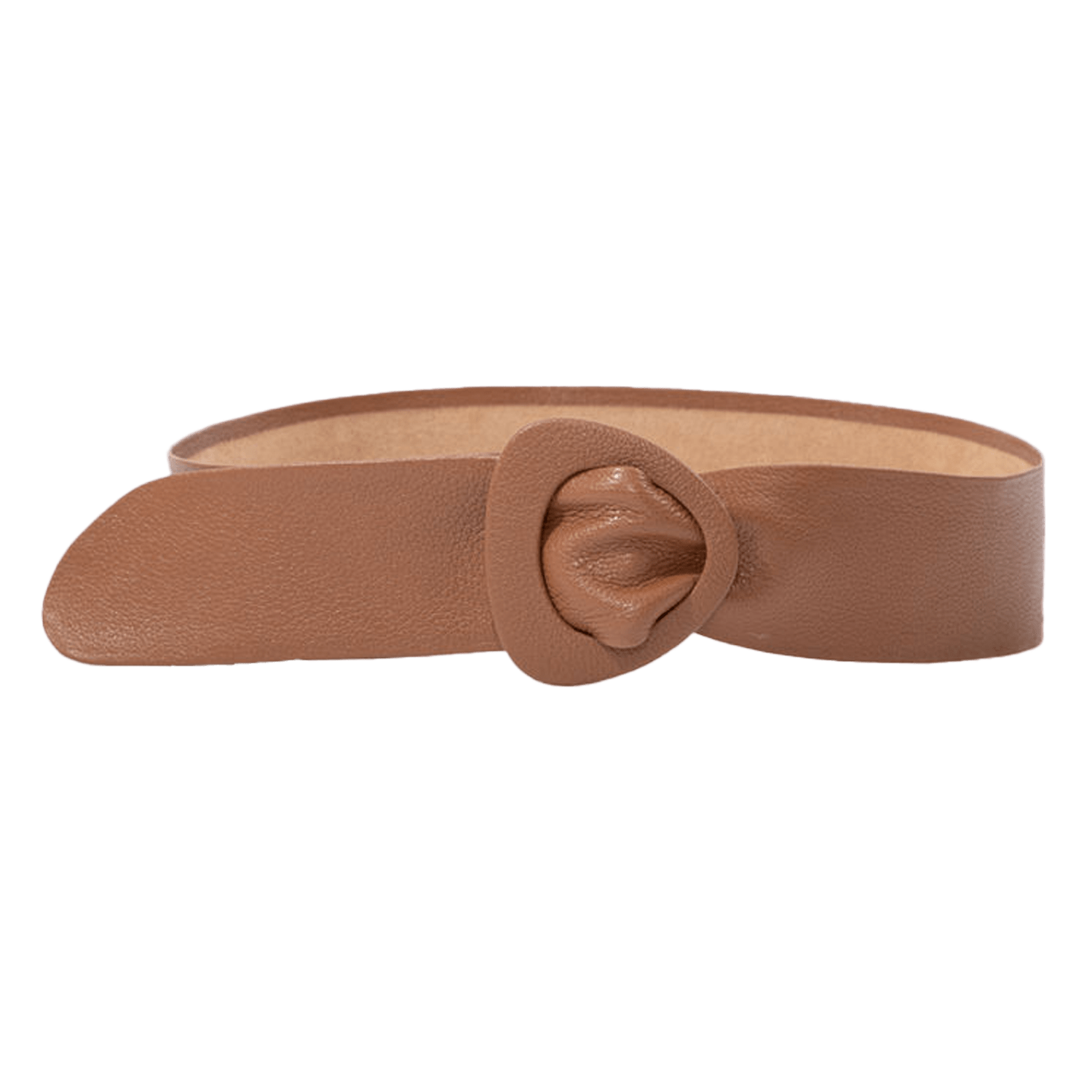 Beltbe Women's Wide Triangle Buckle Belt - Brown