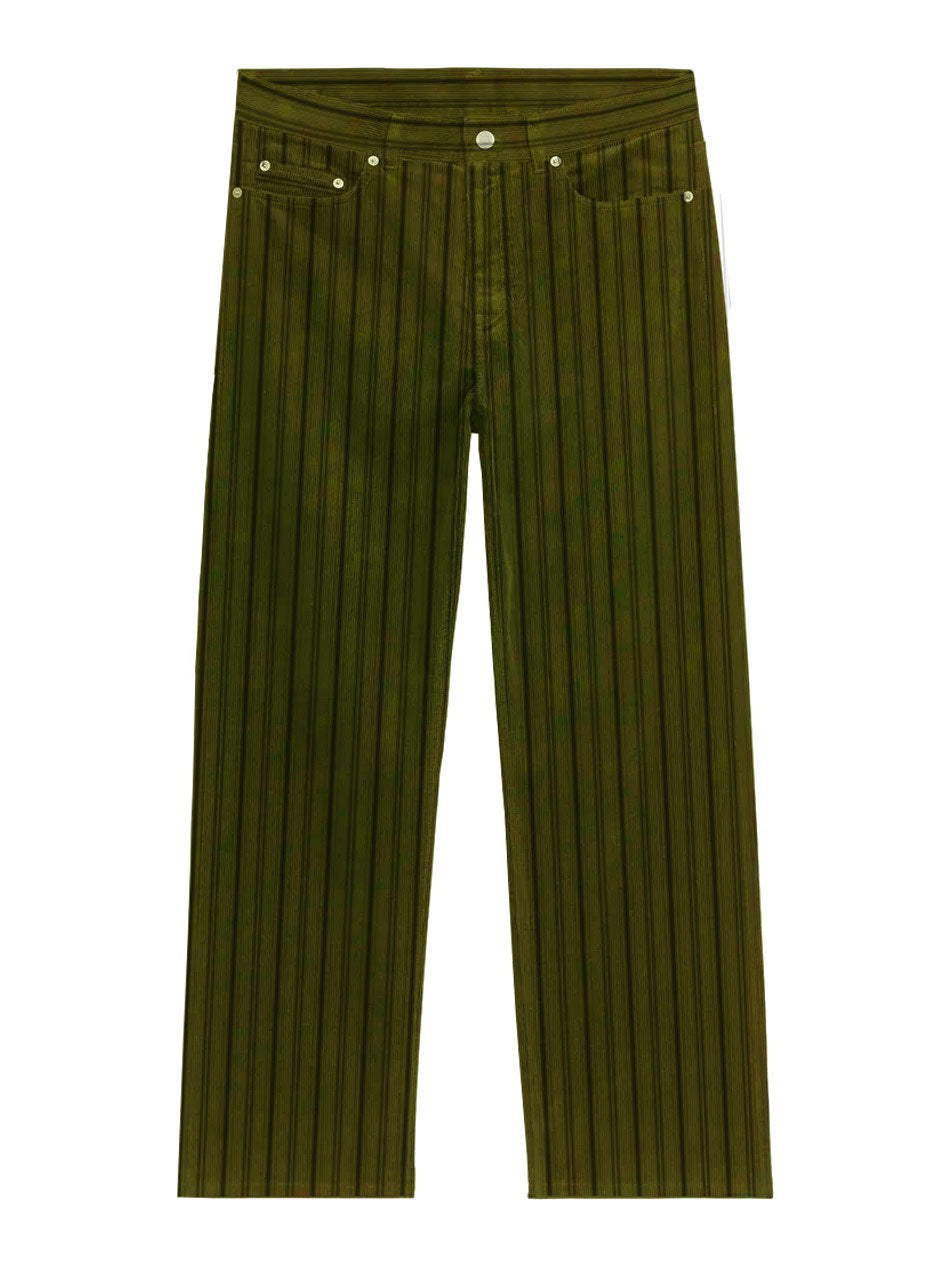 Men’s Reverie - Organic Cotton Cord Trouser Green Stripe Large Komodo