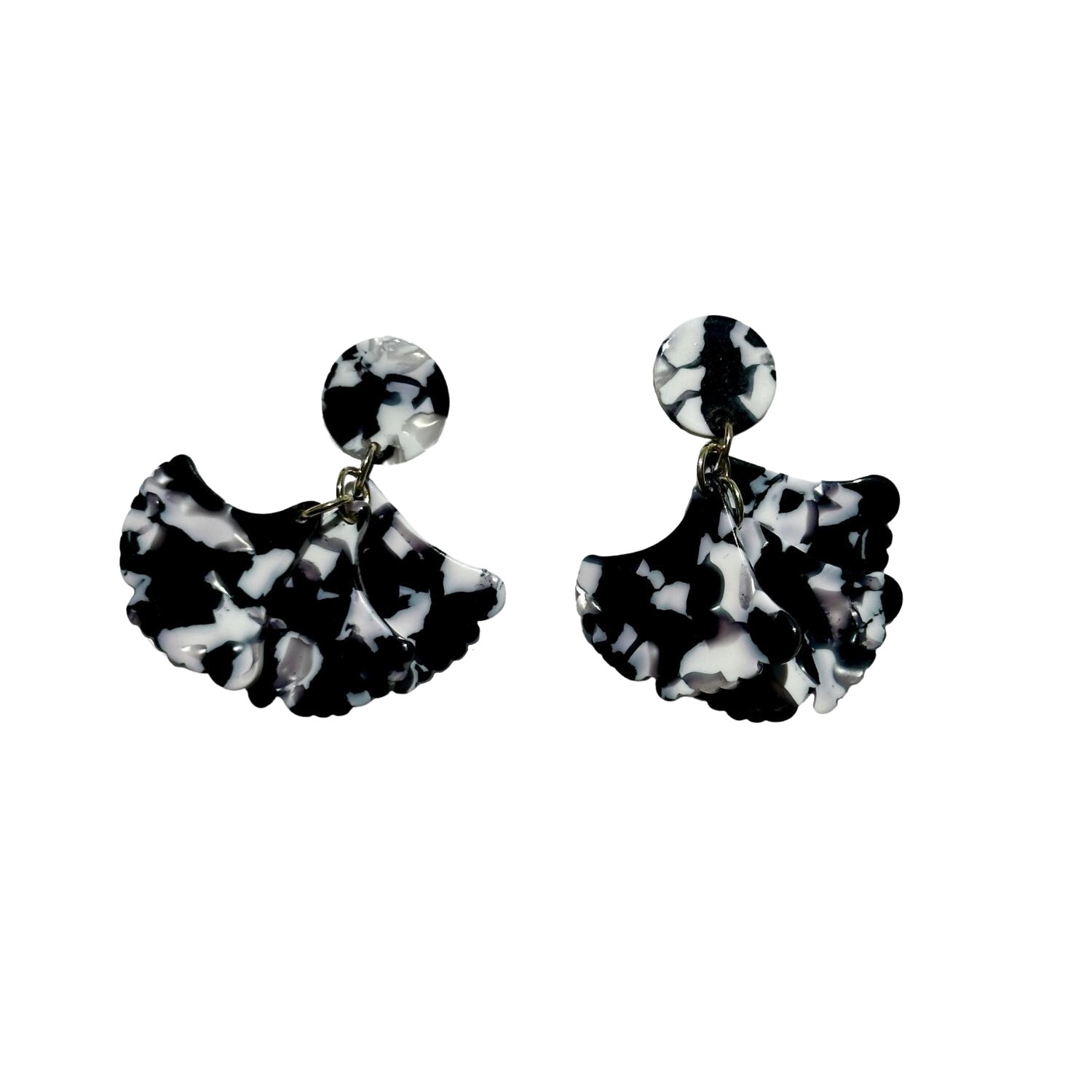 Women’s Black / White Mini Petal Drop Earrings In Black & White Closet Rehab