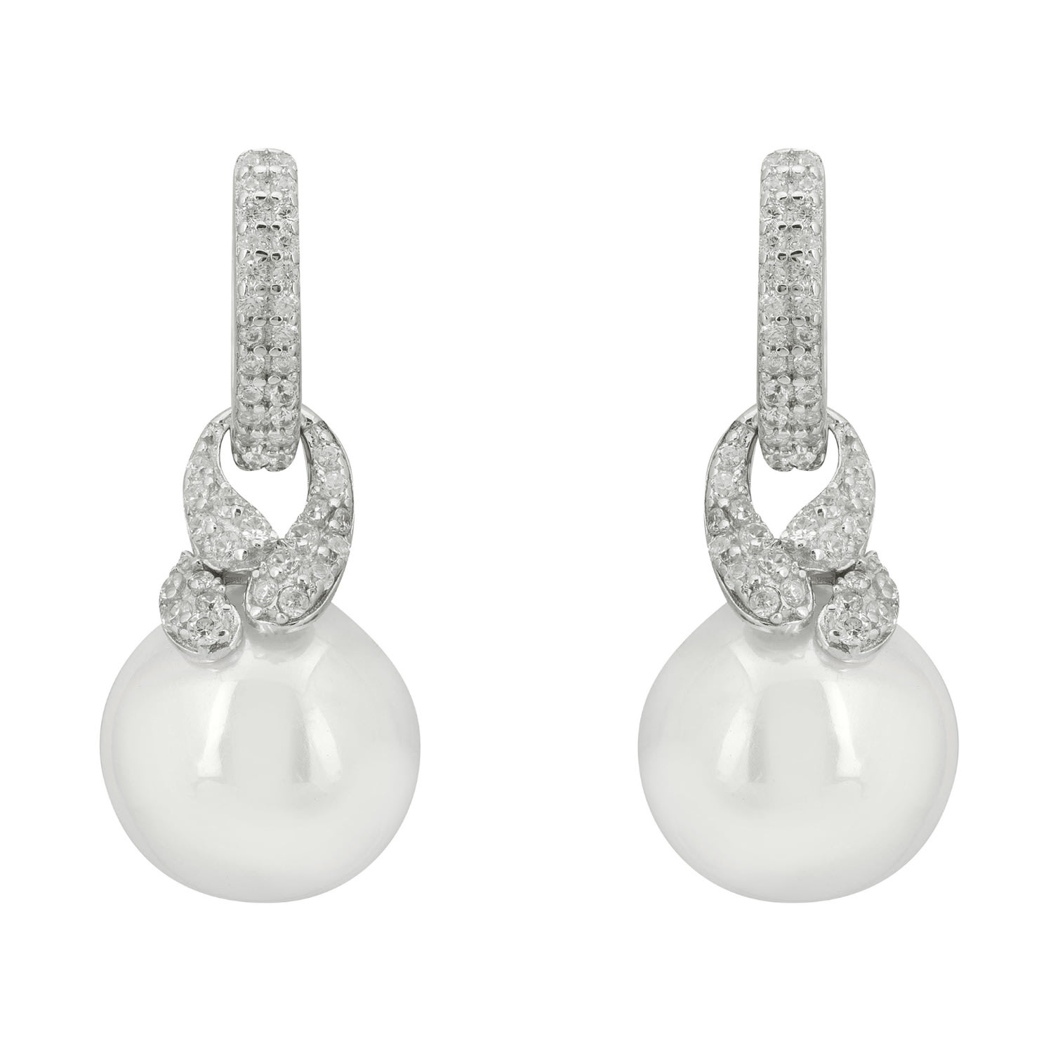 Latelita Women's White / Silver Tie The Knot Drop Pearl Earrings Silver In Multi