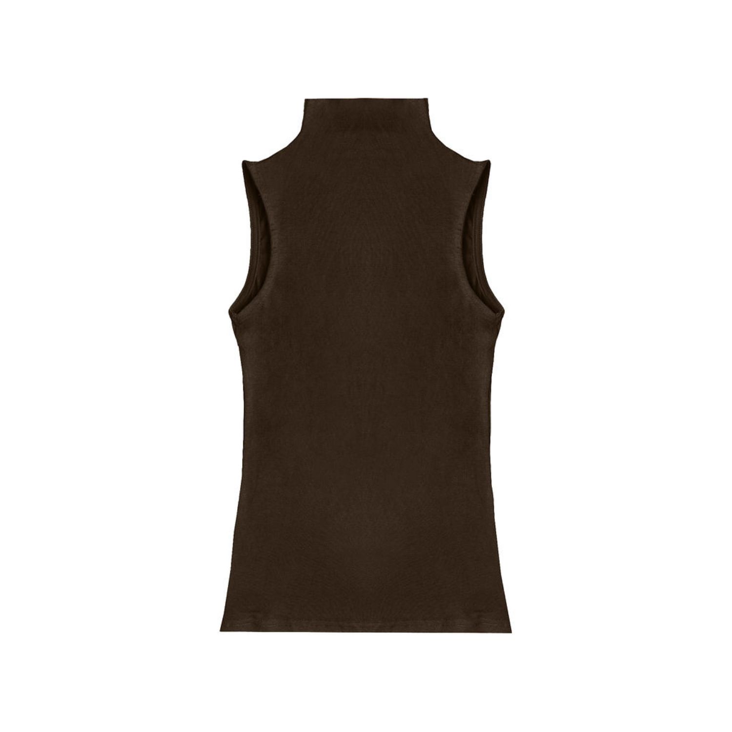 Rave On Trend Women's Sleeveless Turtleneck In Brown In Brown