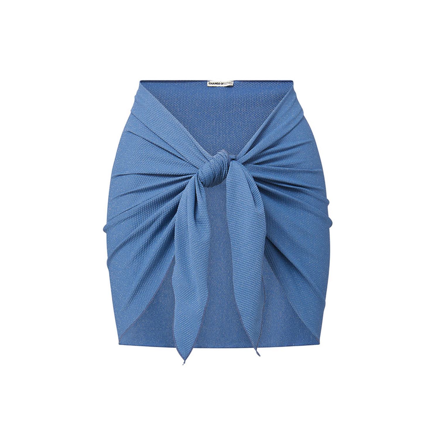 Change Of Scenery Women's Liv Sarong Steel Blue Metallic Pique In Blue