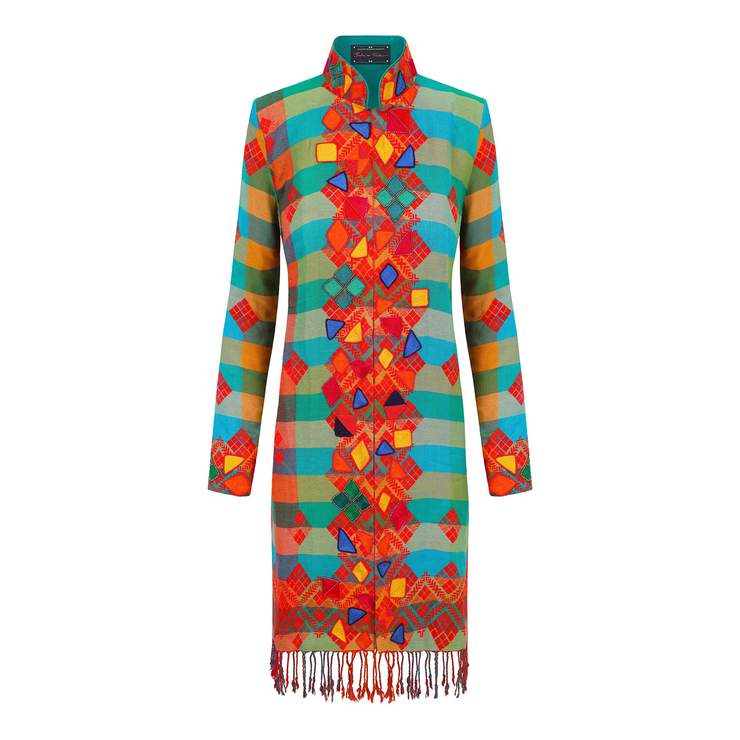 Women’s Multi-Coloured Kaleidoscope Nehru Jacket XXXL Beatrice Von Tresckow