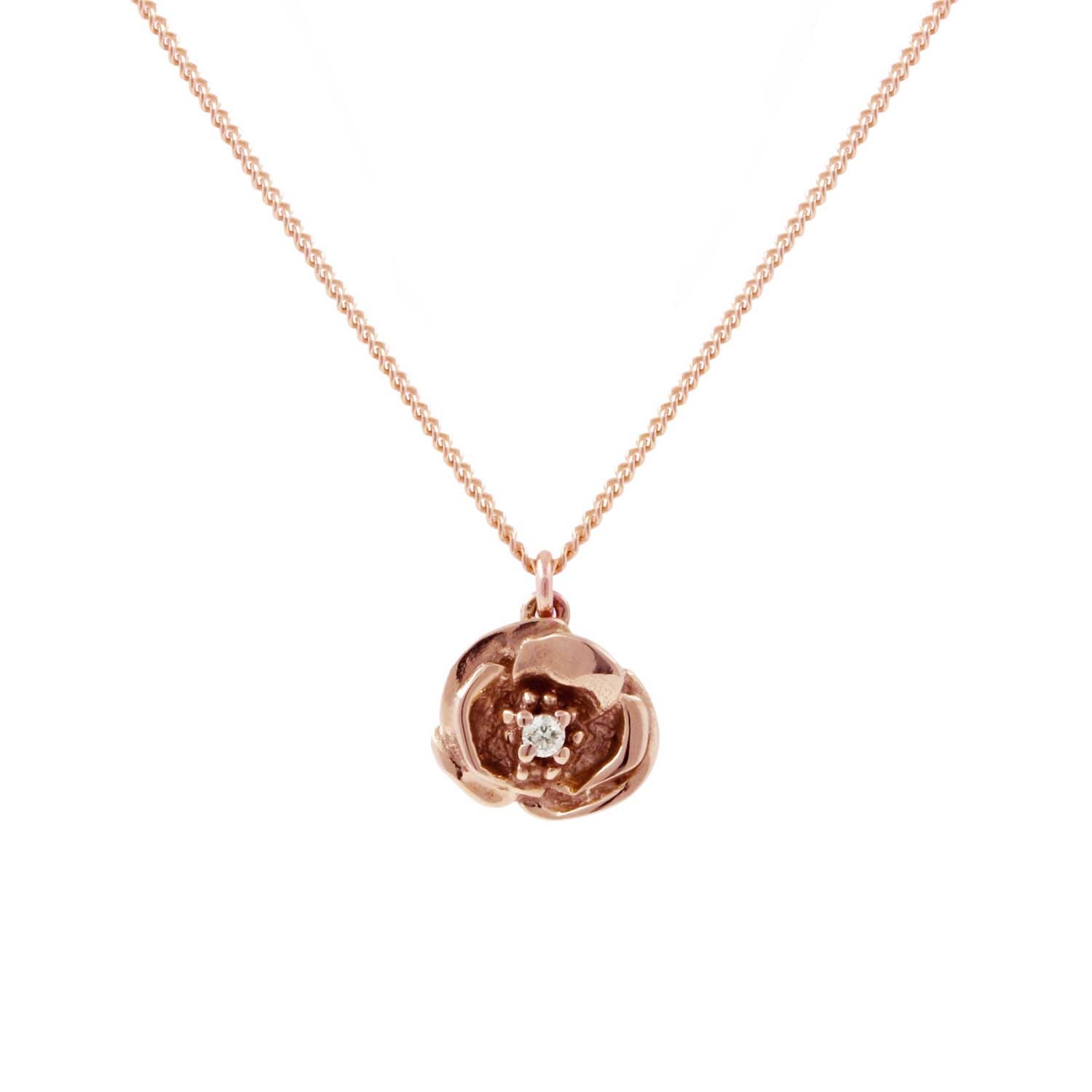 Lee Renee Women's Poppy Diamond Necklace - Rose Gold Vermeil In Gold
