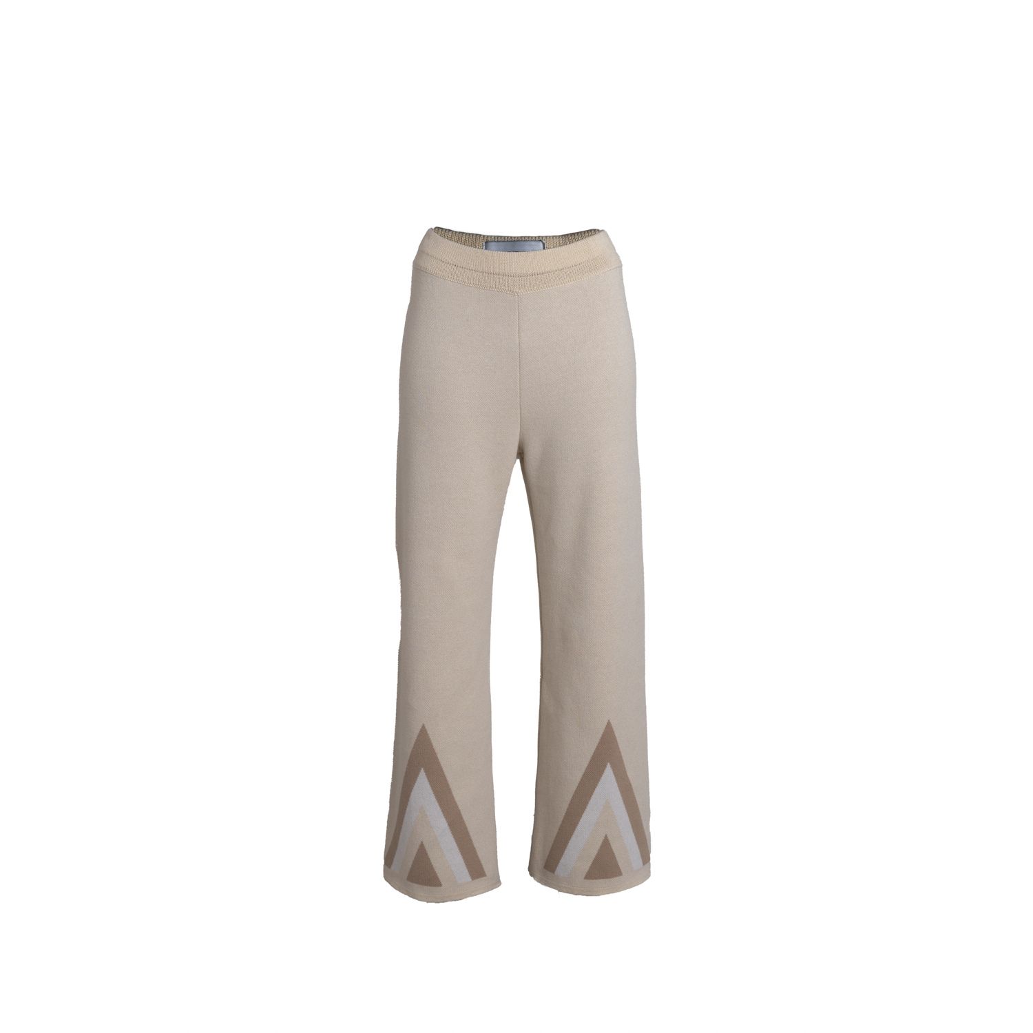 Women’s Neutrals Egyptian Classic Knitted Trousers- Butter-White-Alabaster One Size Süel Knitwear