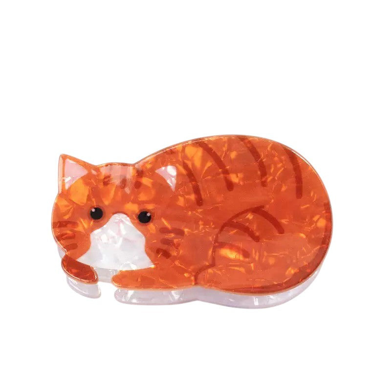 Gold Trip Women's Orange / White / Brown Ginger Cat Claw Clip