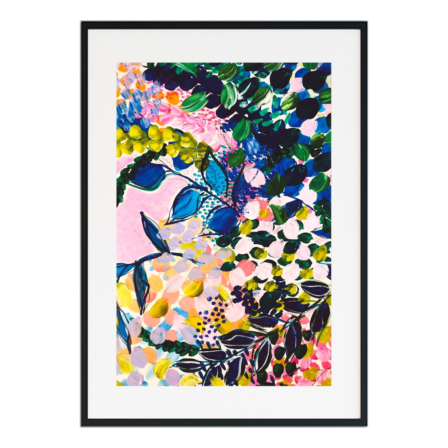 Jessica Slack Studio Gorgeous Greens Abstract Floral Print In Multi