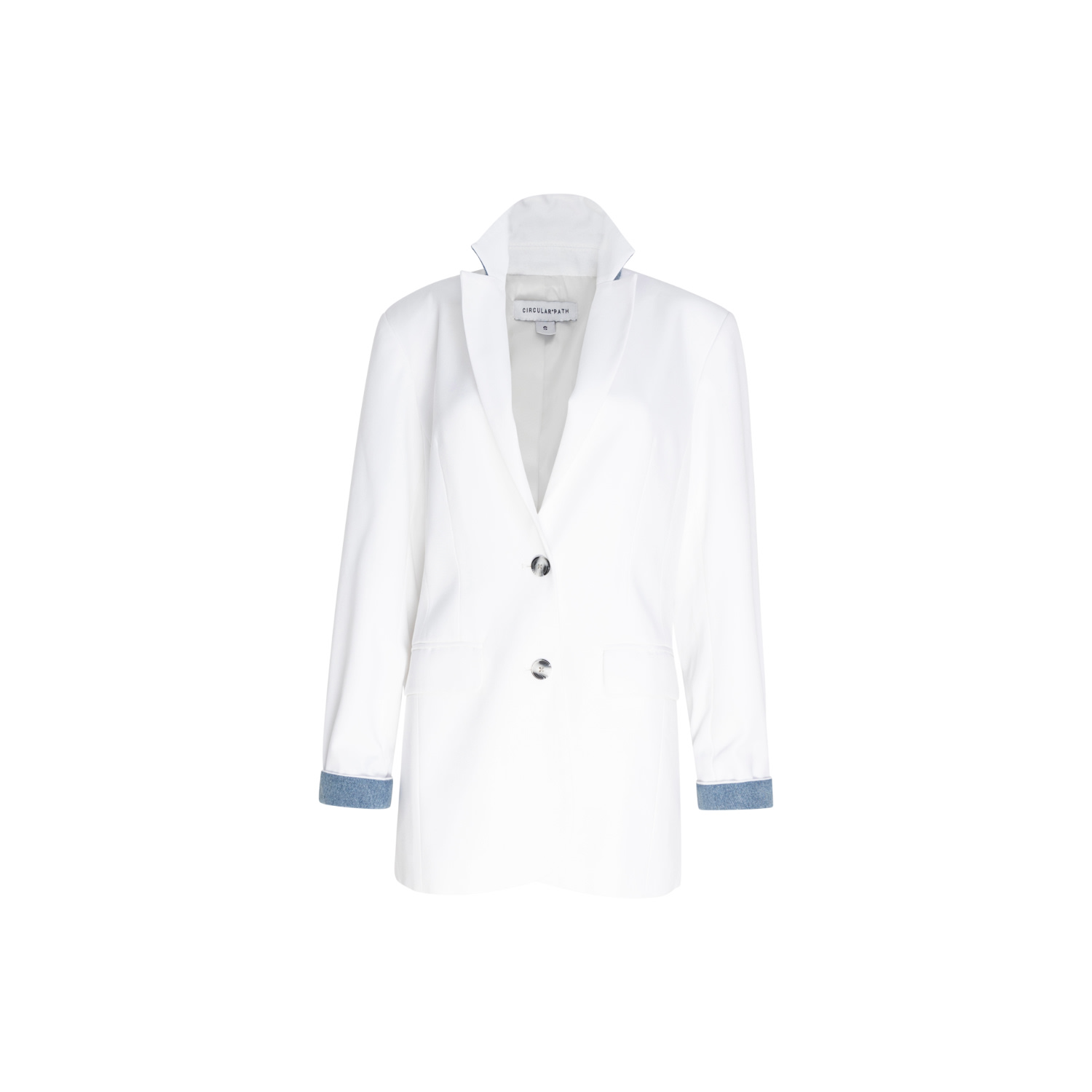 Circular Path Women's White / Blue Donna Blazer - White-sky Blue In Multi