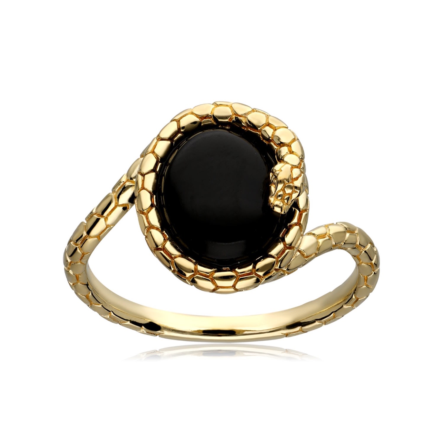 Women’s Black Ecfew Onyx Snake Ring Gemondo