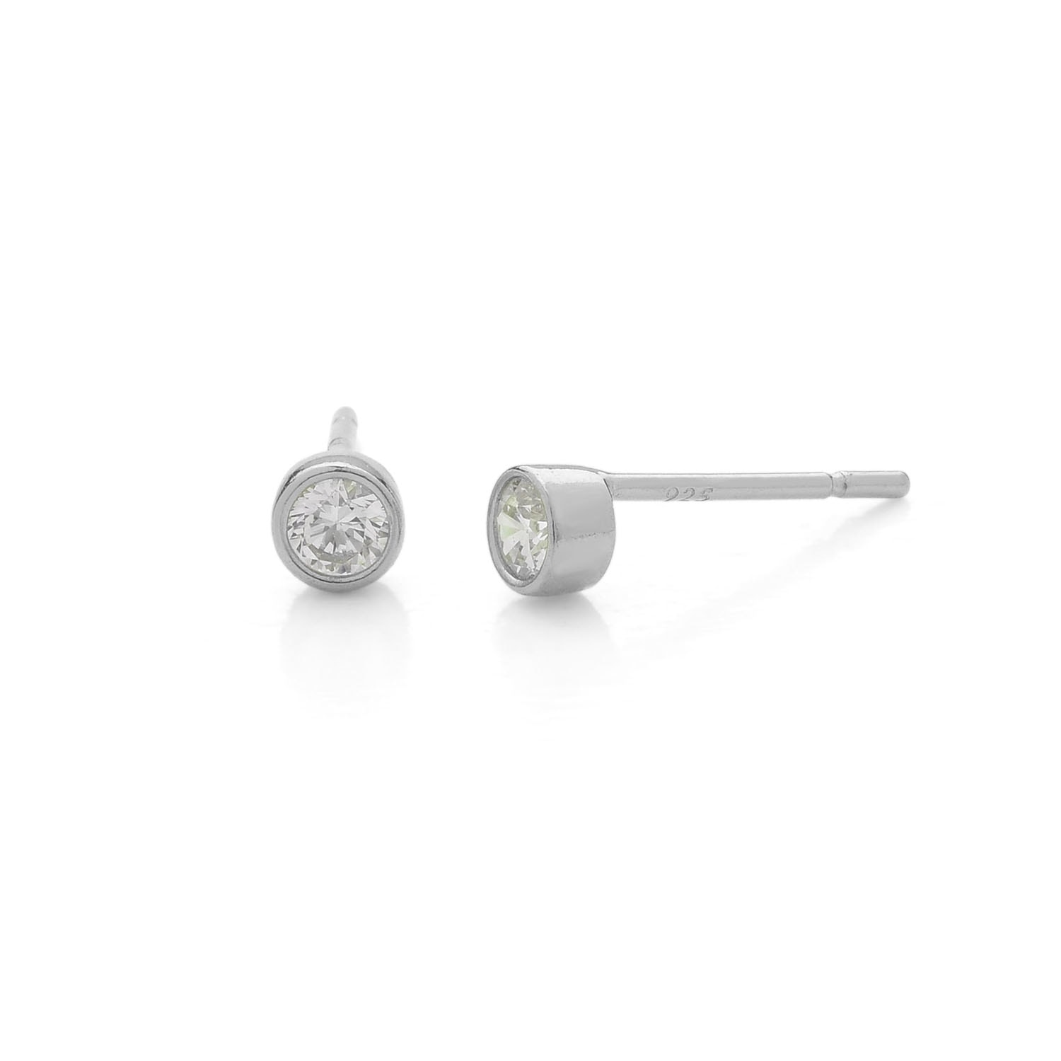 Nellou Jewellery Women's Dot Stud Earrings Sterling Silver In Silver