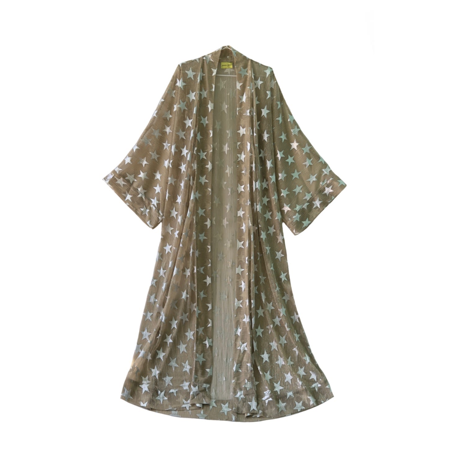 Janara Jones Women's Gold / Silver Golden Silver Stars Shimmering Mesh Abaya Kaftan In Gold/silver