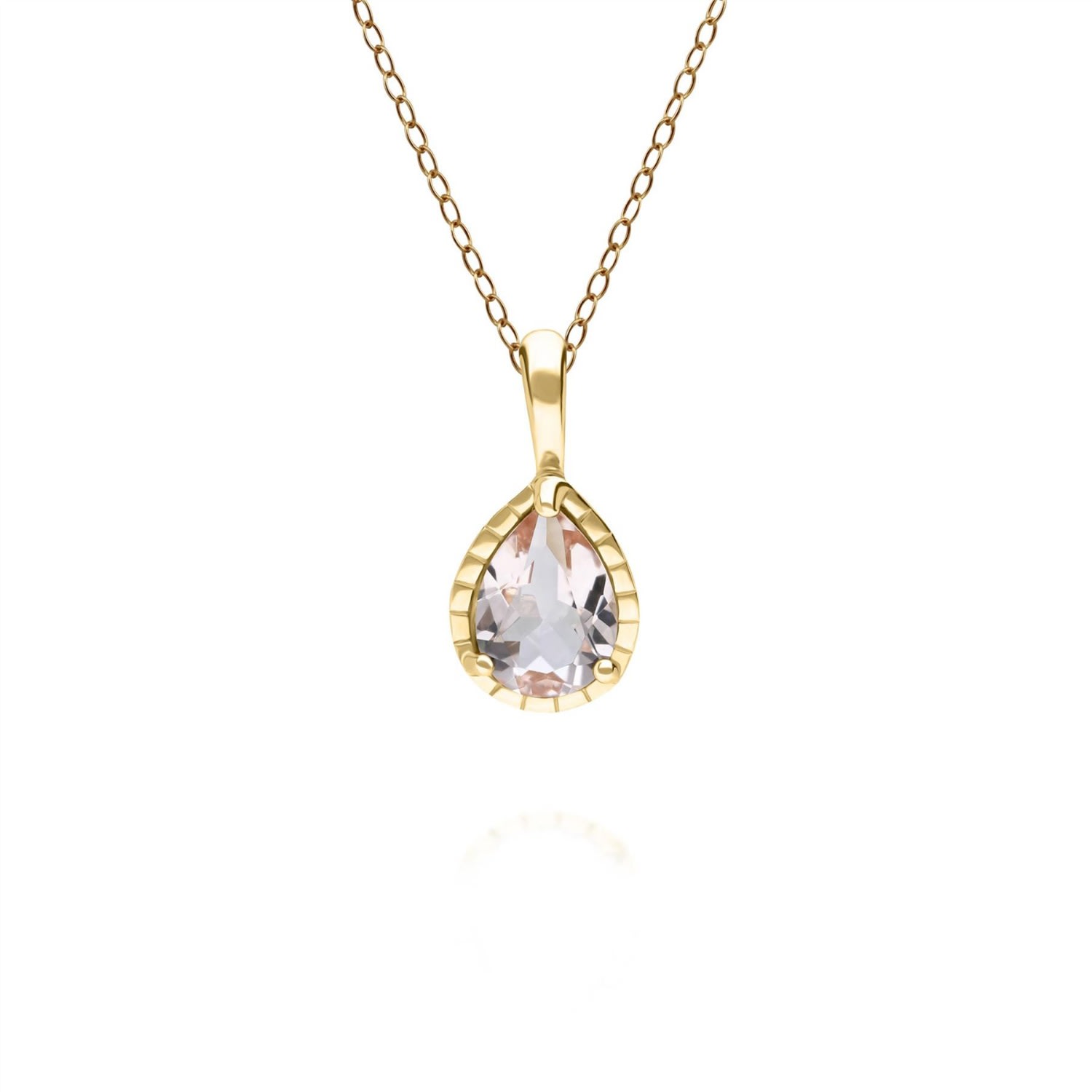 Women’s Gold / Pink / Purple Morganite Pendant Necklace In Yellow Gold Gemondo