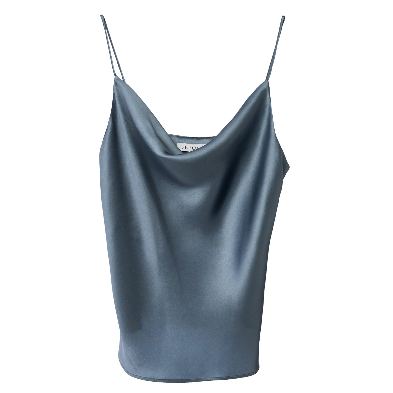 Mionè Women's Silk Camisole Top With Draped Detail - Grey In Gray