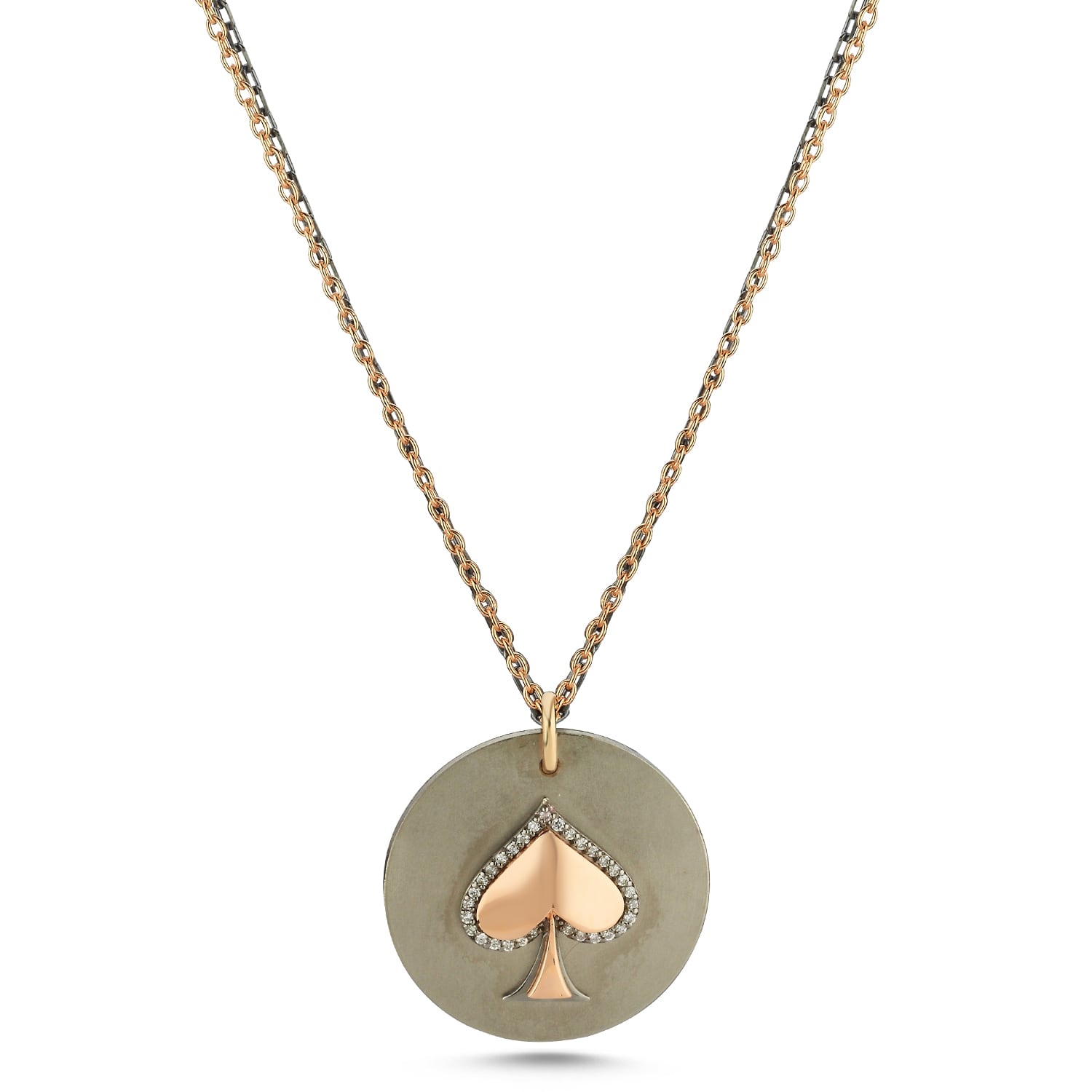 Ecce | Artisan Diamonds Women's Rose Gold 14k Solid Gold Queen Of Spades Diamond Necklace In Gold