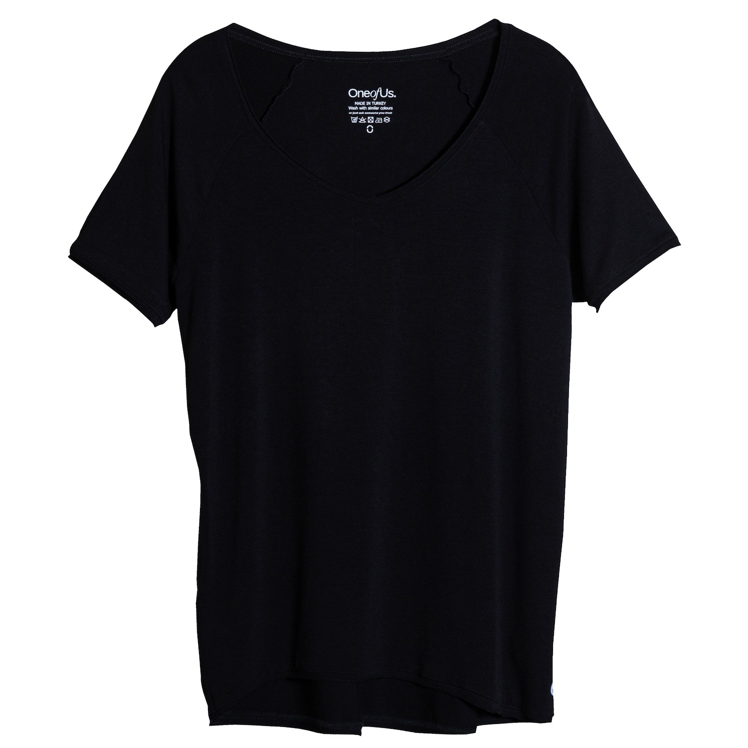 One Of Us Women's Black Maya Works Hard V Neck T-shirt - Ash In Black