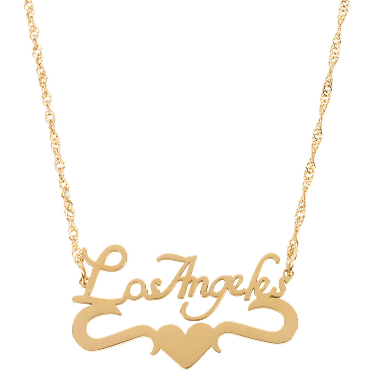 Black Cake Women's Gold City Of Angels Los Angeles Nameplate Necklace In Gold