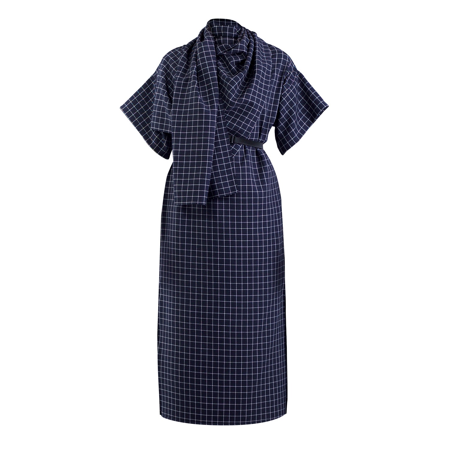 Women’s Blue Dexter Navy Small Grid Dress Large Meem Label