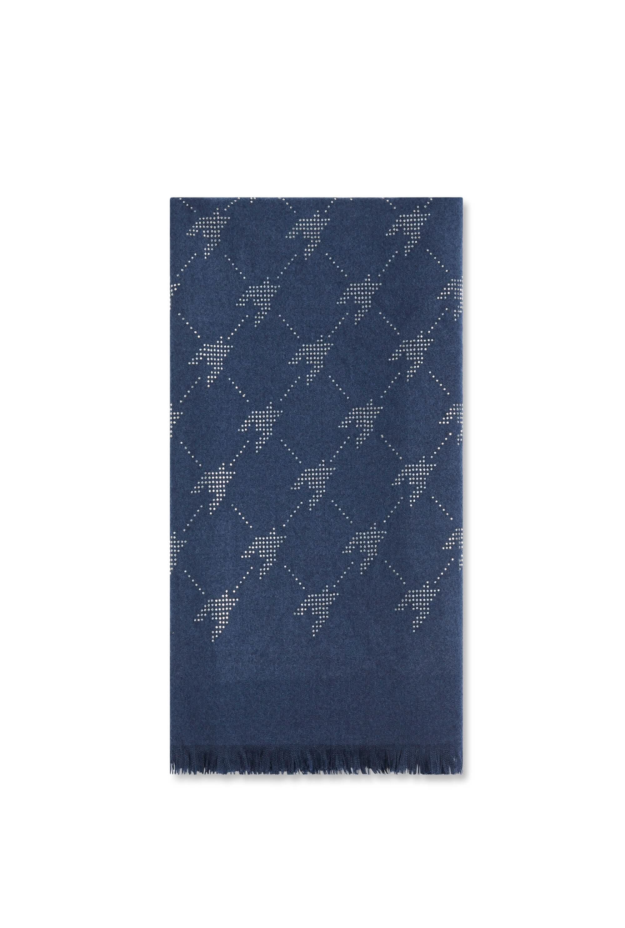 James Lakeland Women's Blue Houndstooth Navy Scarf In Blue