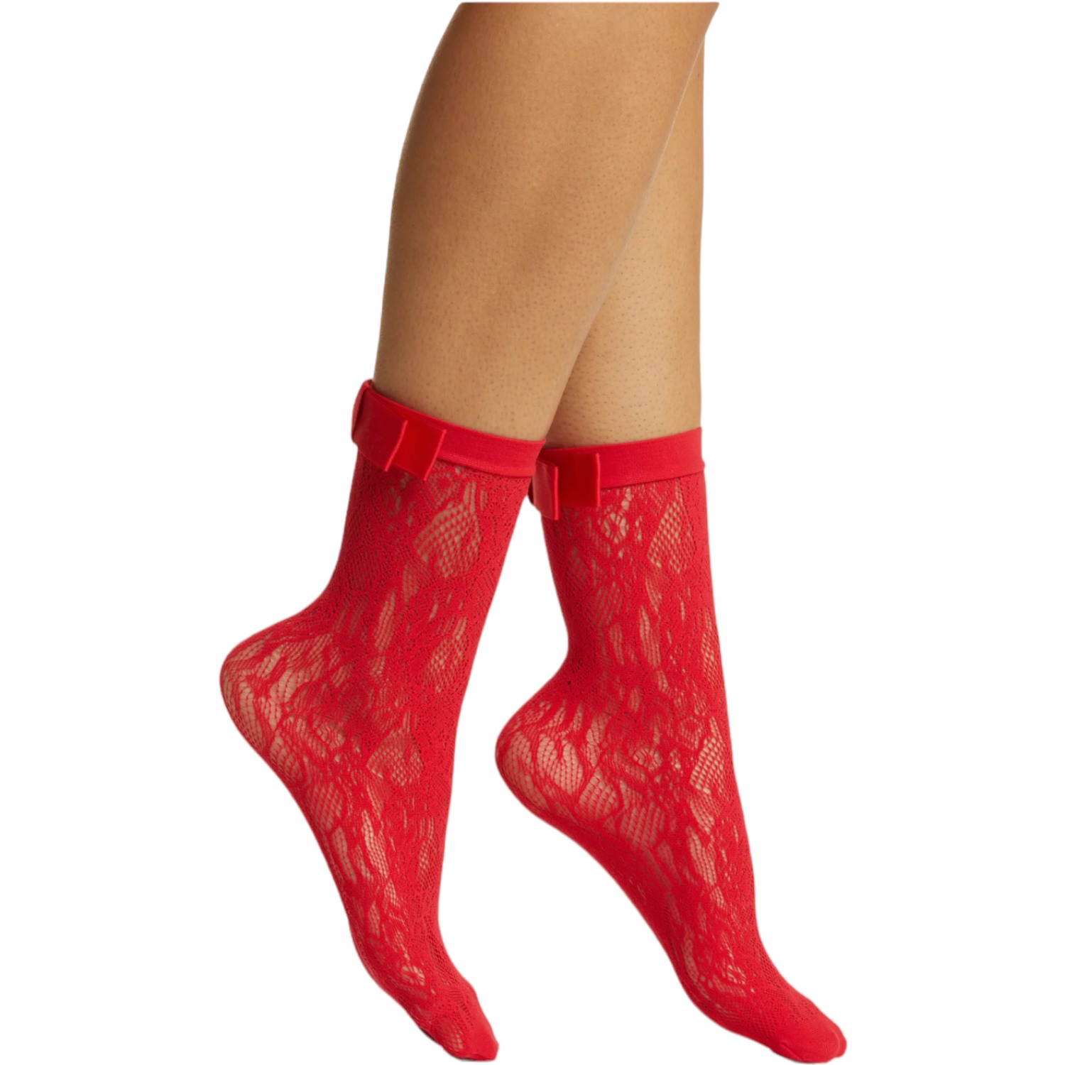 High Heel Jungle By Kathryn Eisman Women's Coco Lace Sock - Red In Red