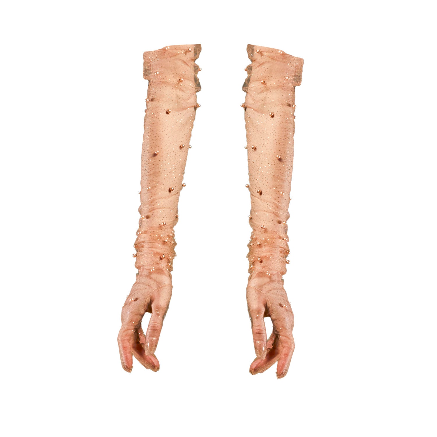 Natalia Petruch Women's Neutrals High Gloves In Beige Pearl In Sand
