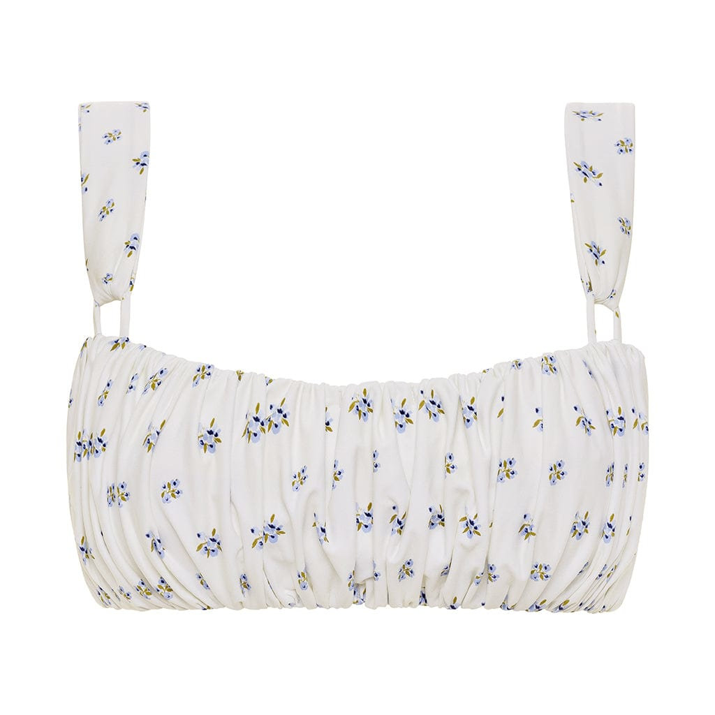 Montce Women's White Heidi Floral Victoria Bikini Top In White