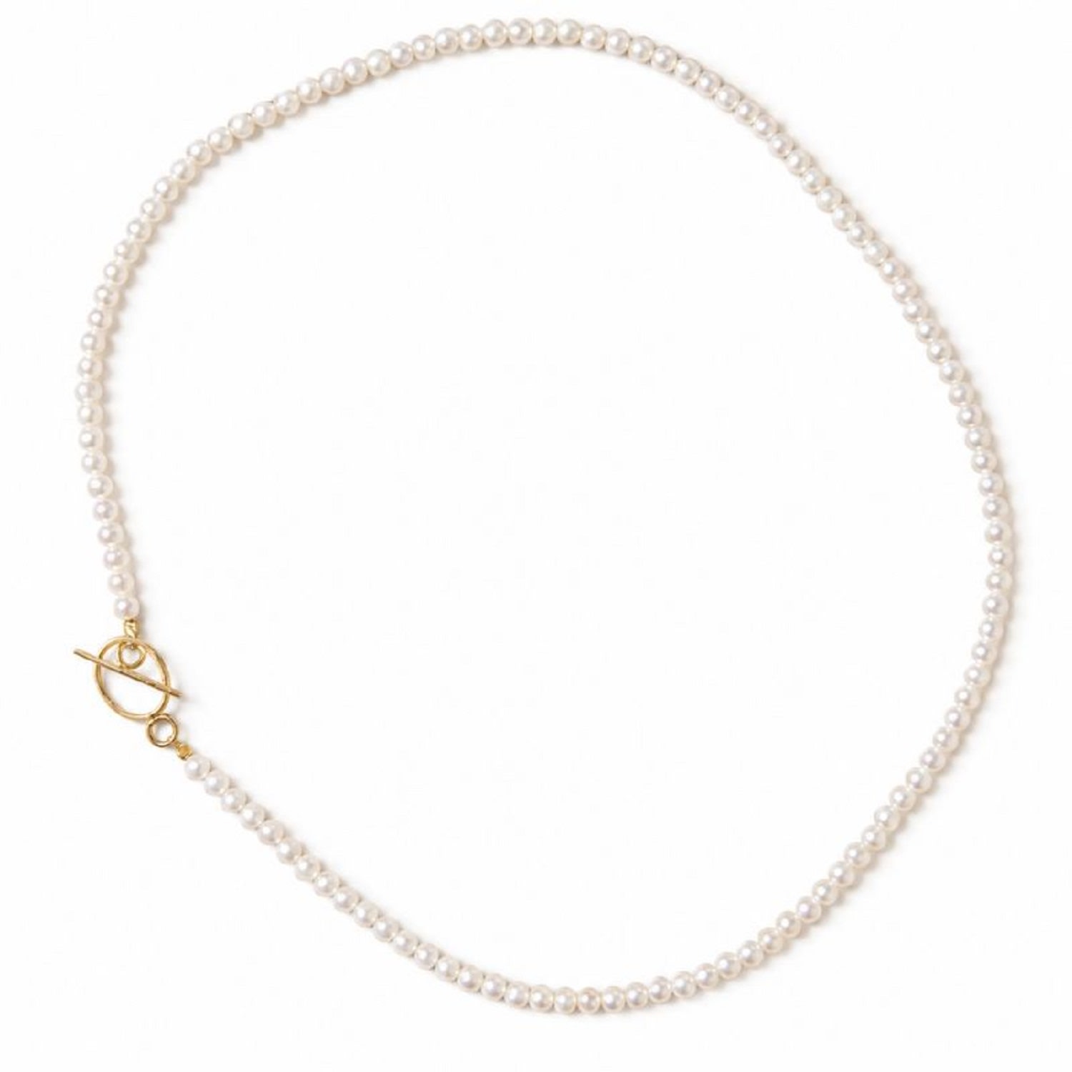 Women's Gold / White Pure Pearl Gold-Plated Sterling Silver Necklace | Silver Moon