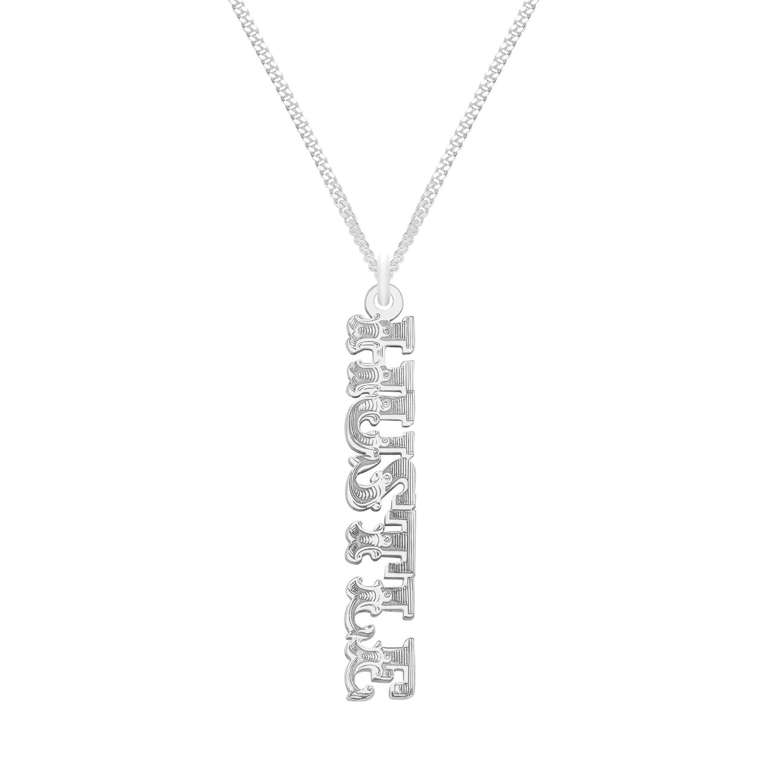 Cartergore Women's Sterling Silver “hustle” Word Necklace In Silver
