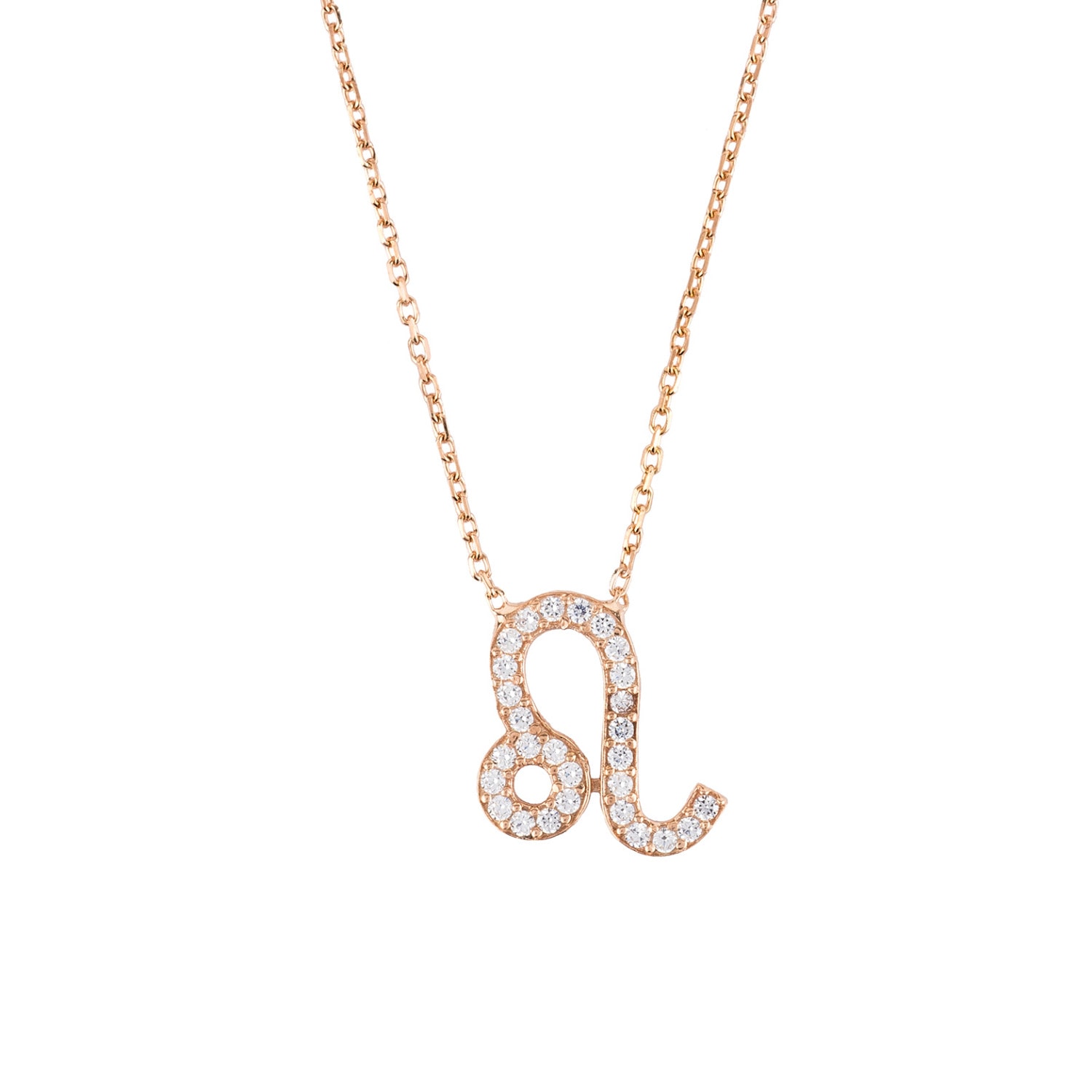 Women’s Zodiac Star Sign Pendant Necklace Rose Gold Leo Latelita