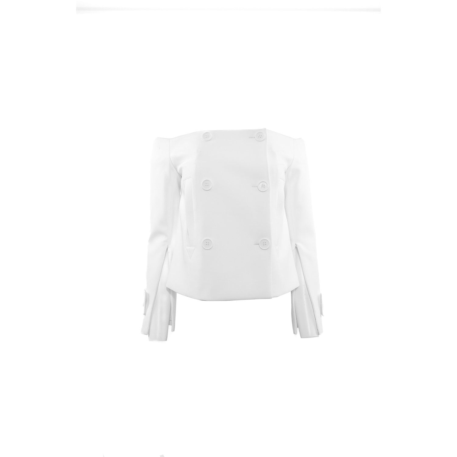 Shop Theo The Label Women's White Daphne Off-shoulder Jacket
