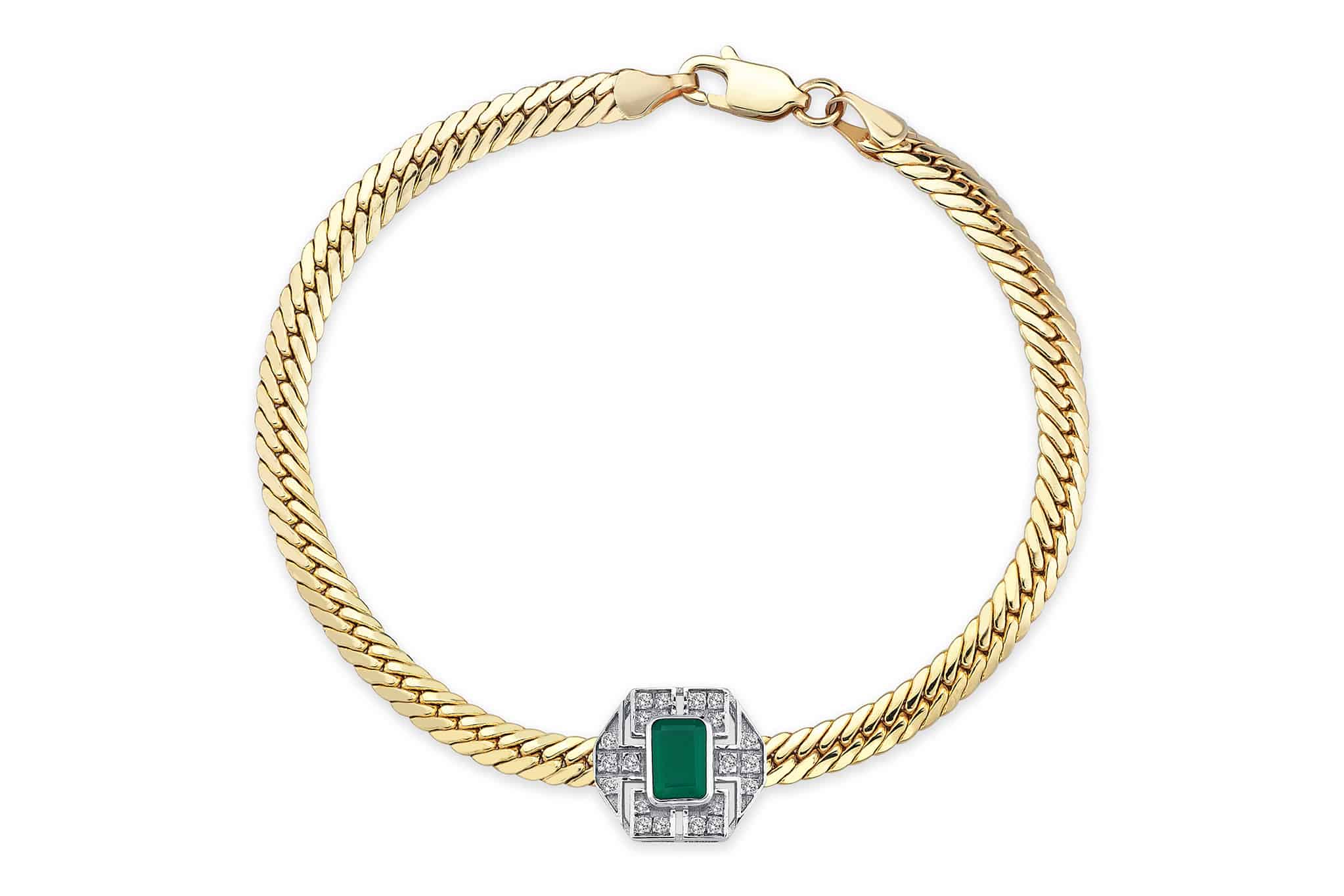 REIS JEWELLERY WOMEN'S GOLD ARTE EMERALD BRACELET