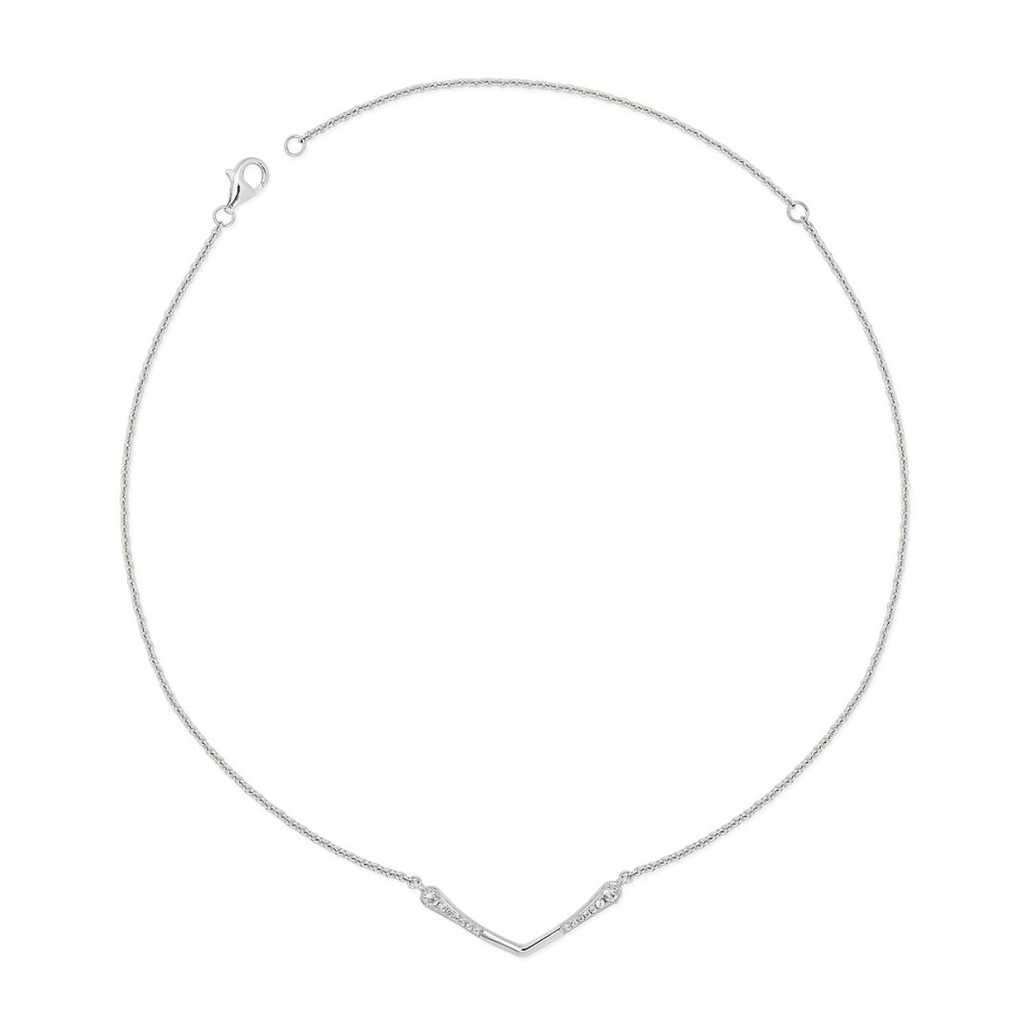 Lucy Quartermaine Women's Silver Skinny Drip V Pendant In Silver