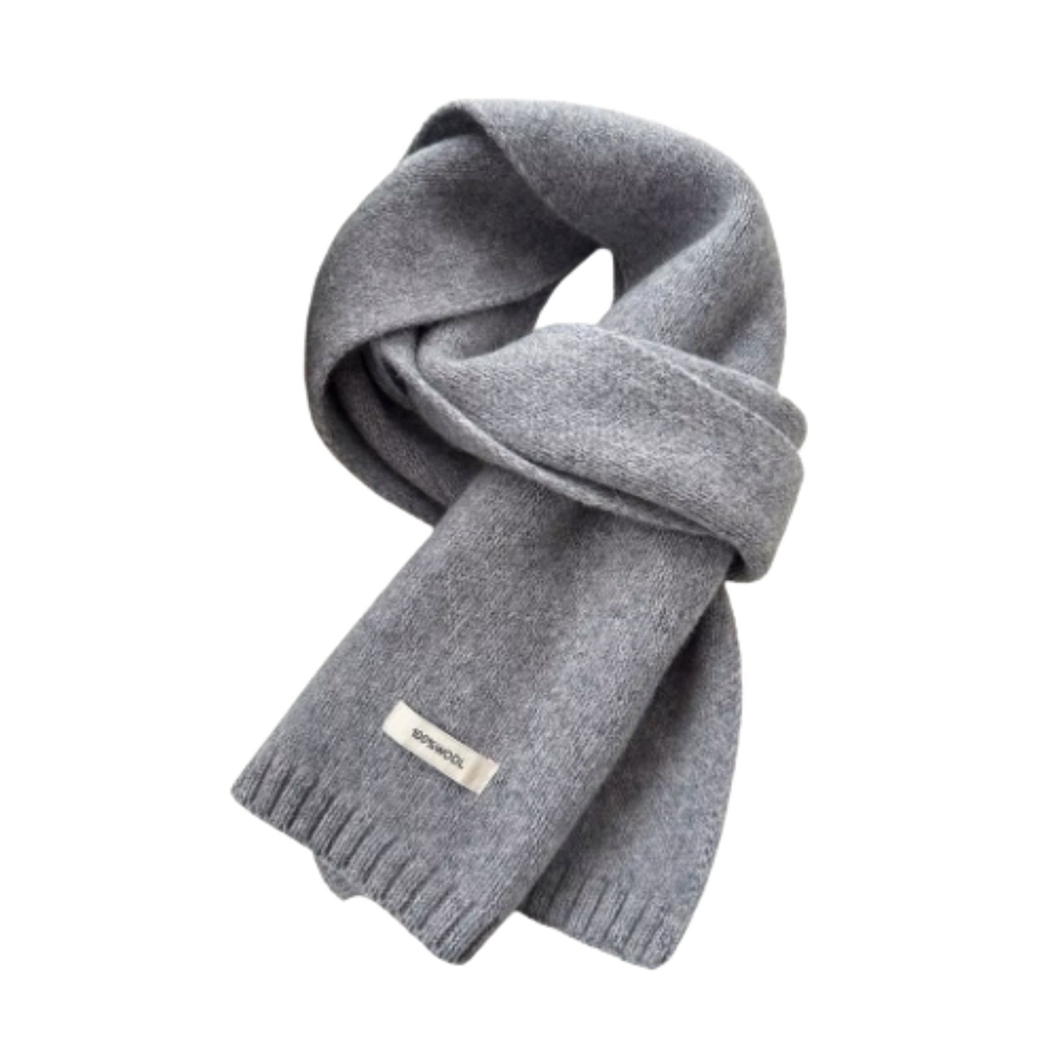 My Little Nature Women's Grey Color Wool Scarf - Australian Wool Scarf In Gray