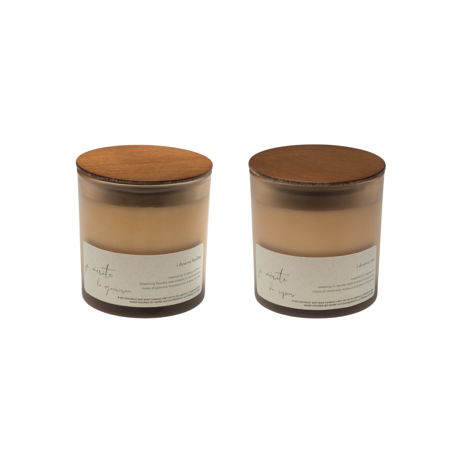 Je Mérite (i Deserve) White I Deserve Healing & Rest 8 oz Candle Gift Set