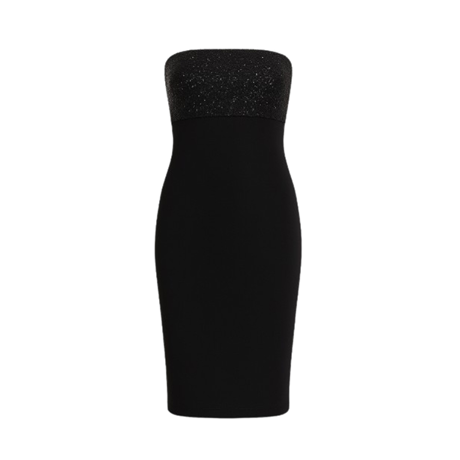 Conquista Women's Black Straight Strapless Mini Dress
